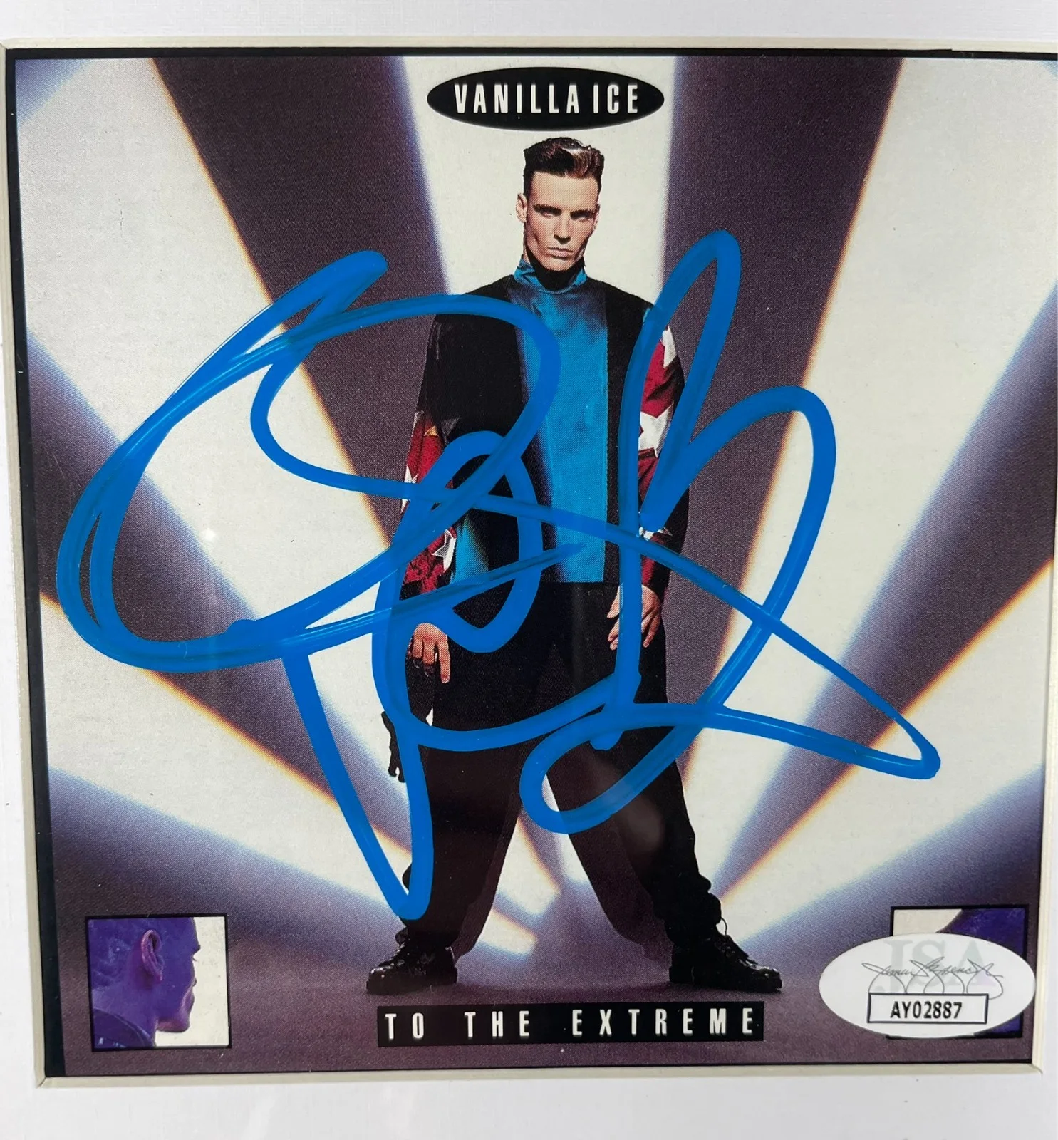 Vanilla Ice — Vanilla Ice Signed To The Extreme CD Booklet Framed Matted Display Auto JSA COA, image 2