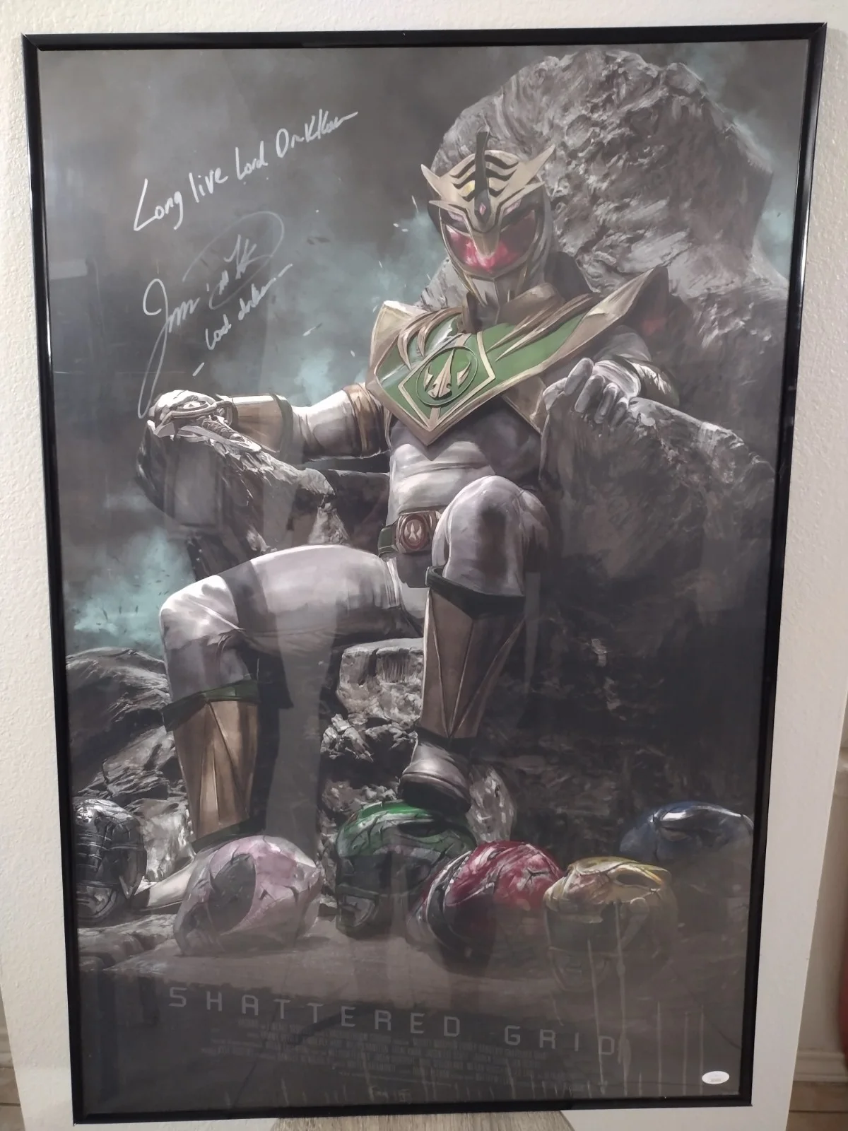 jason david frank — MMPR Poster 24x36 Lord Drakkon /150 Signed Quote Jason David Frank JSA Letter