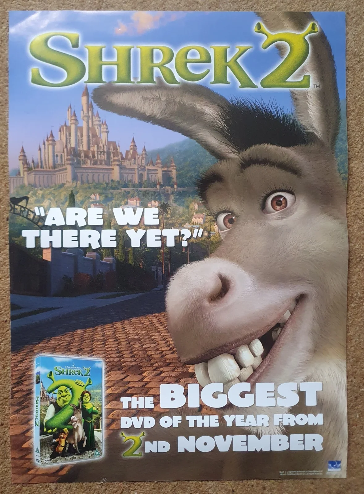 Shrek (2001) + sequels - set of 5 original UK DVD posters, изображение 4