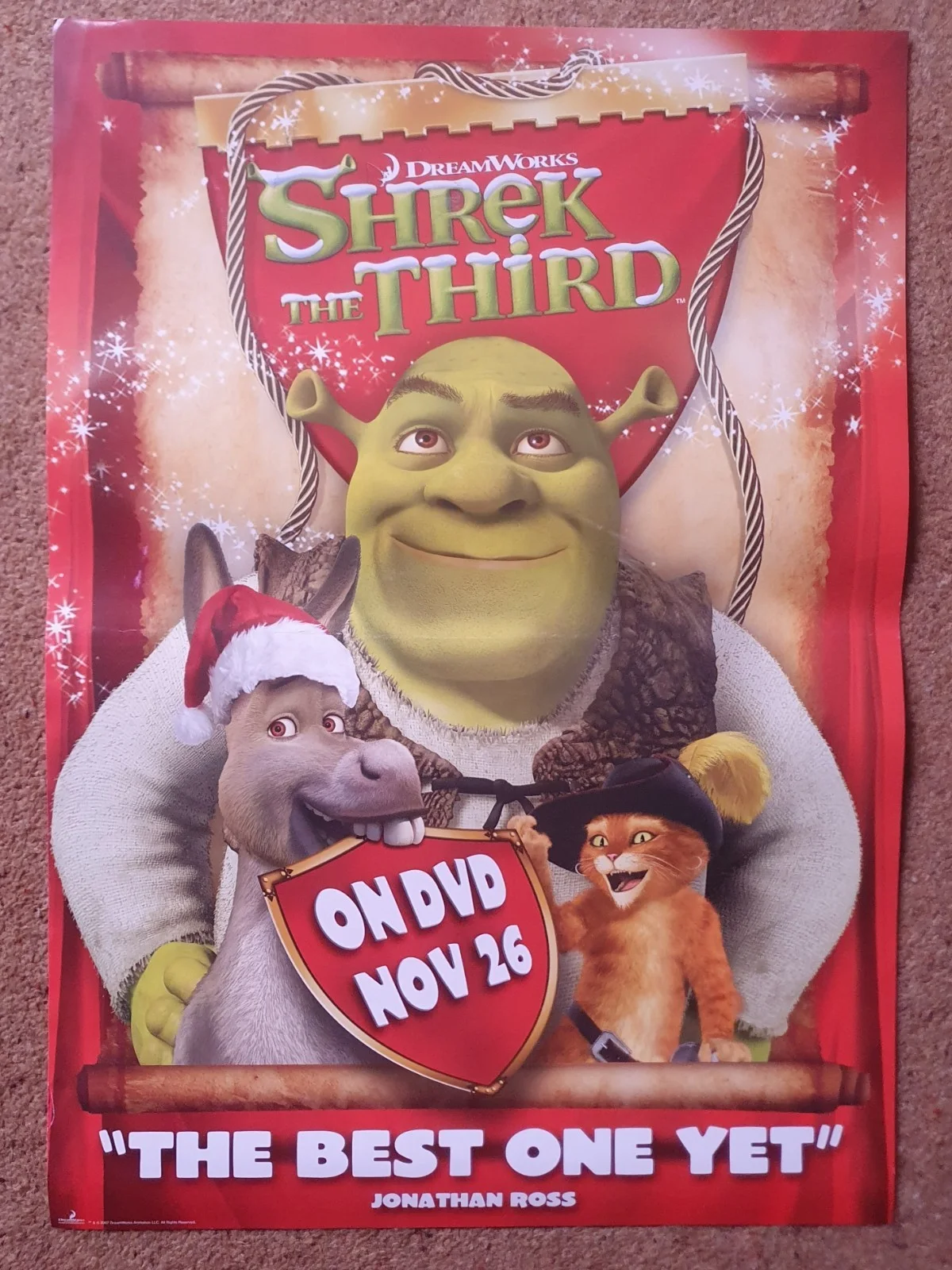 Shrek (2001) + sequels - set of 5 original UK DVD posters, изображение 5