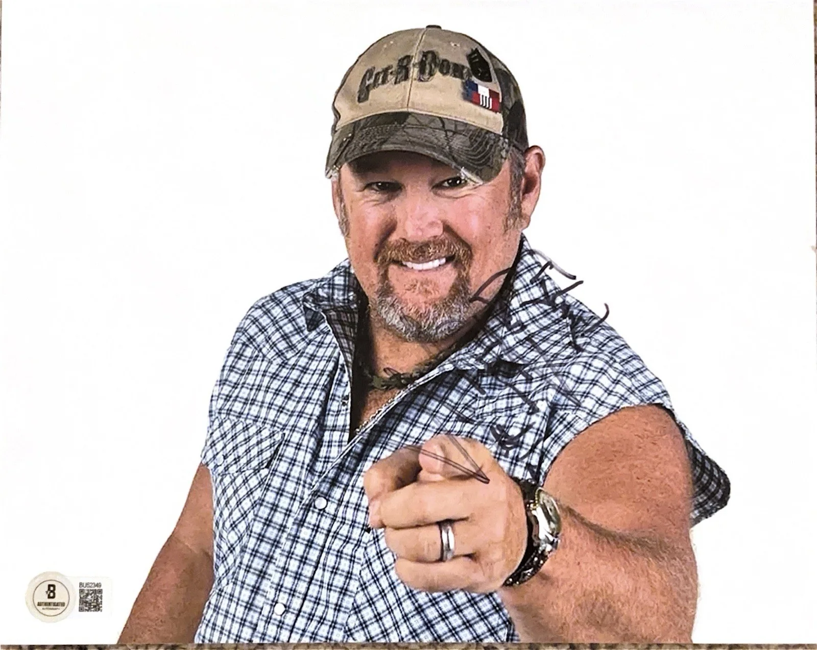 Larry The Cable Guy — LARRY THE CABLE GUY SIGNED 8x10 PHOTO BLUE COLLAR COMEDY TOUR BECKETT BAS COA