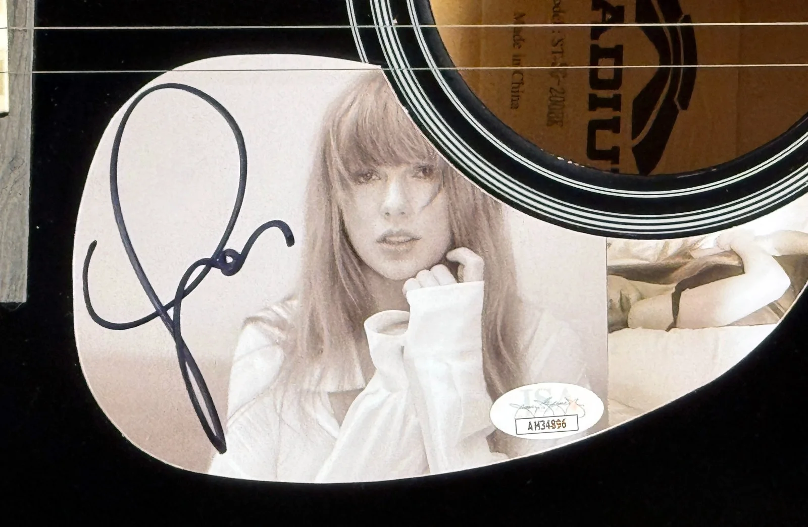 Taylor Swift Signed 2024 Tortured Poets 41 Inch FS Black Acoustic Guitar - JSA, image 2