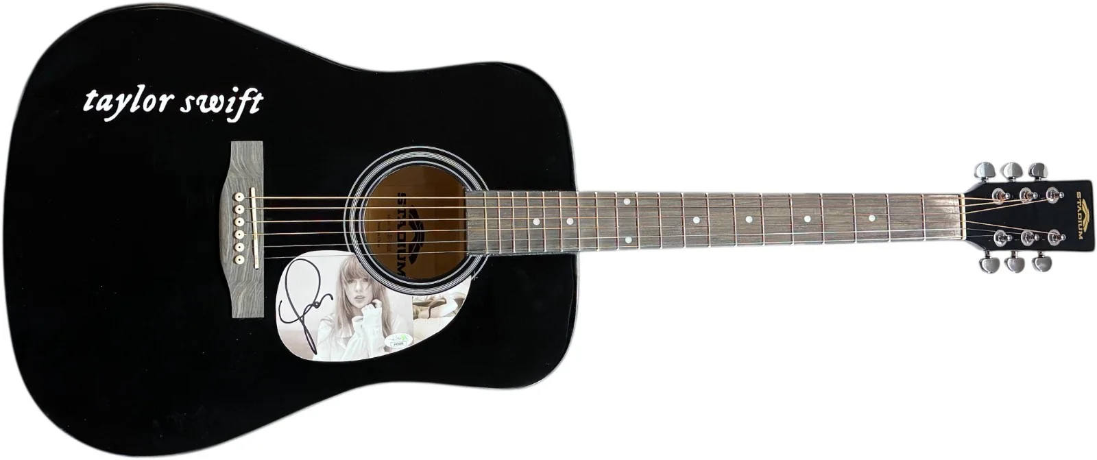 Taylor Swift Signed 2024 Tortured Poets 41 Inch FS Black Acoustic Guitar - JSA, image 3