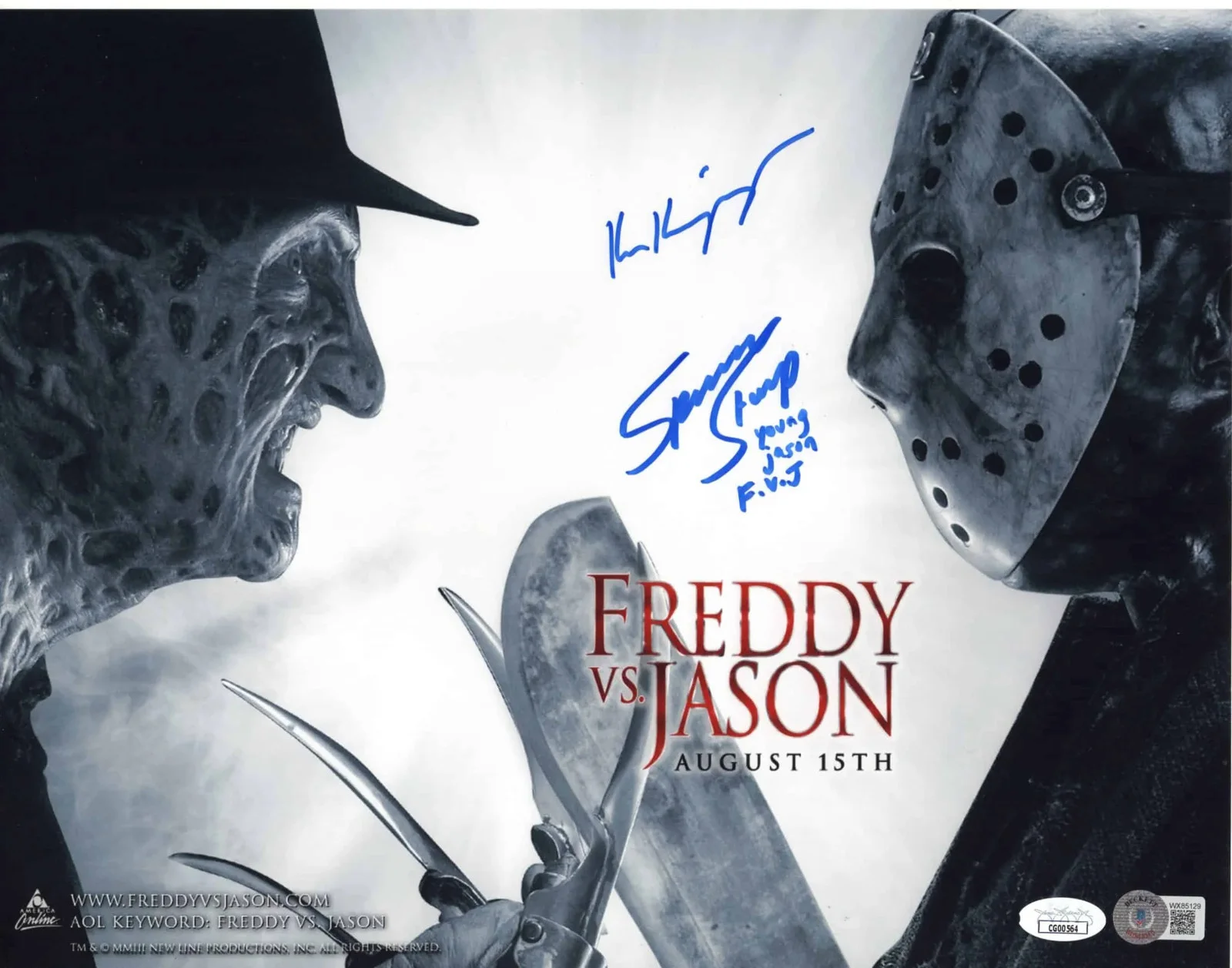 Ken Kirzinger & Spencer Stump — Ken Kirzinger & Spencer Stump signed 11x14 Photo Jason Voorhees Freddy vs Jason