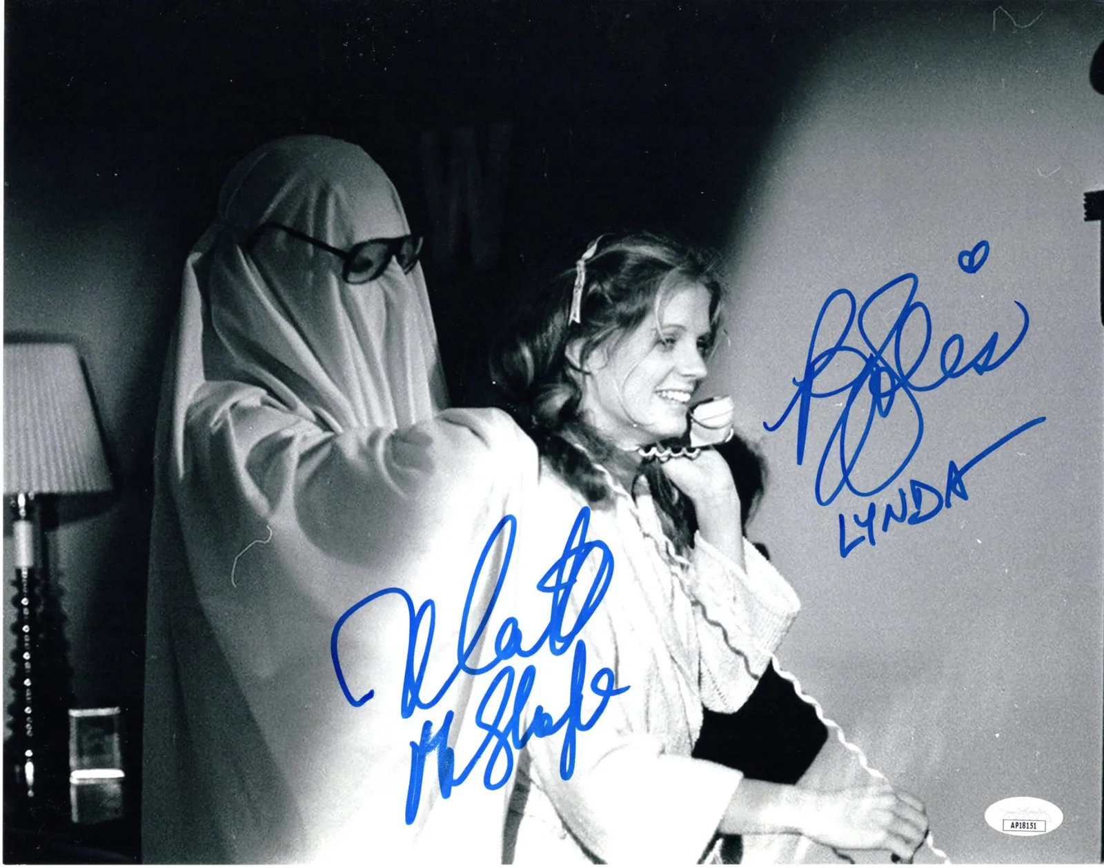 Nick Castle & PJ Soles — Nick Castle & PJ Soles signed 11x14 Photo Lynda Michael Myers Halloween JSA