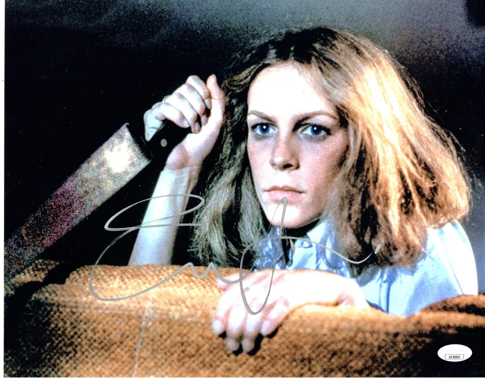 Jamie Lee Curtis — Jamie Lee Curtis signed 11x14 Photo Laurie Strode Halloween JSA Authentication
