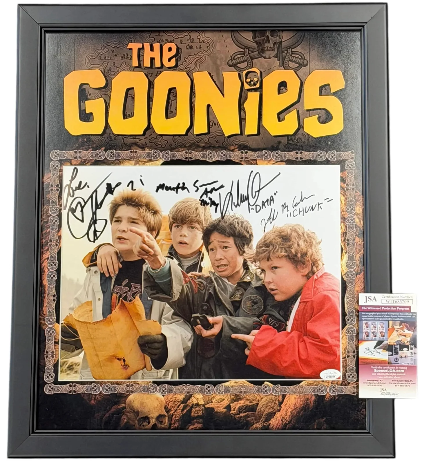Jeff Cohen, Corey Feldman, Sean Astin, & Jonathan Ke Quan Cast X4 — Jeff Cohen, Corey Feldman, Sean Astin, & Jonathan Ke Quan JSA Authentication