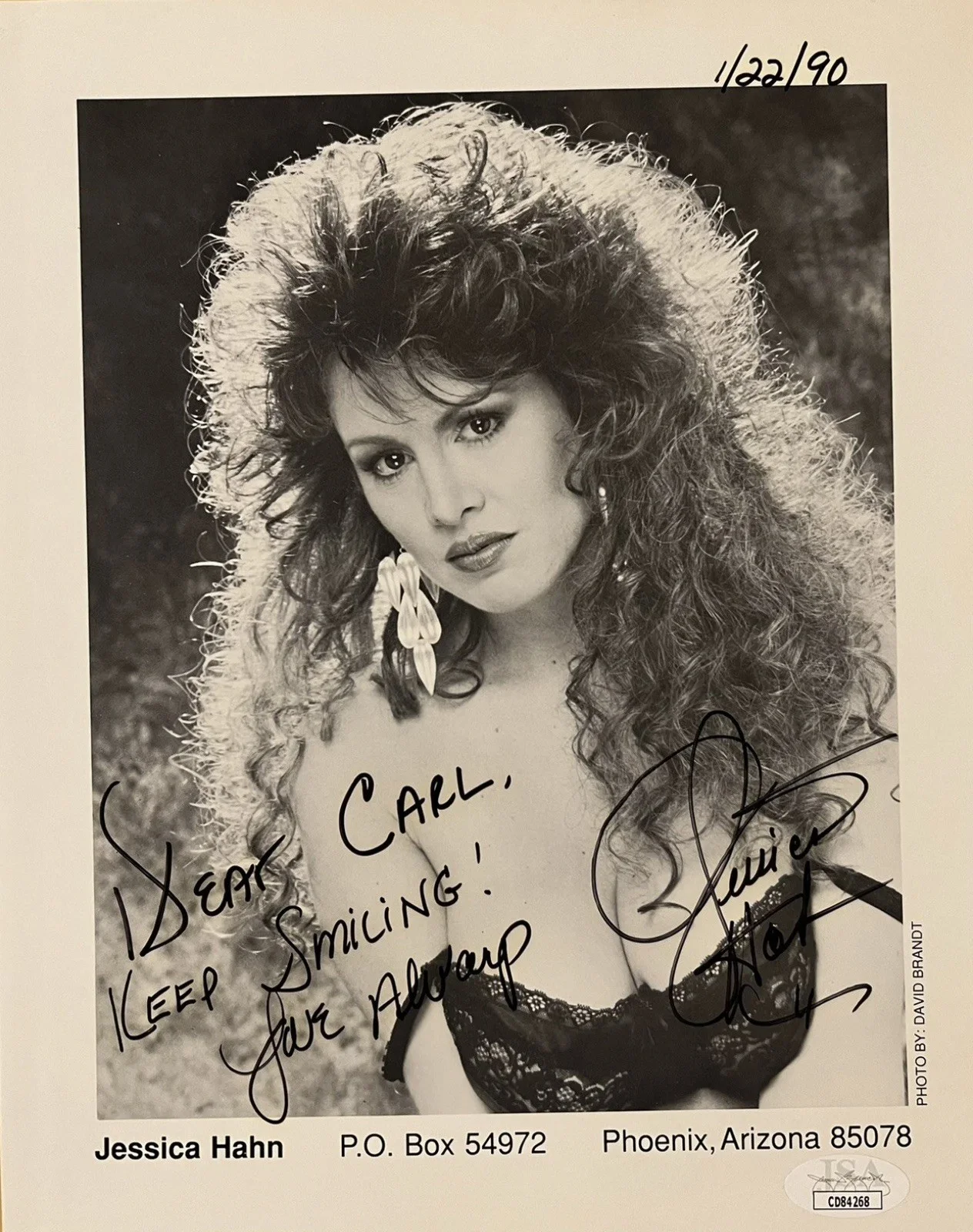 Jessica Hahn Signed Photo JSA COA Sam Kinison Evangelist Jim Baker Scandal, изображение 2