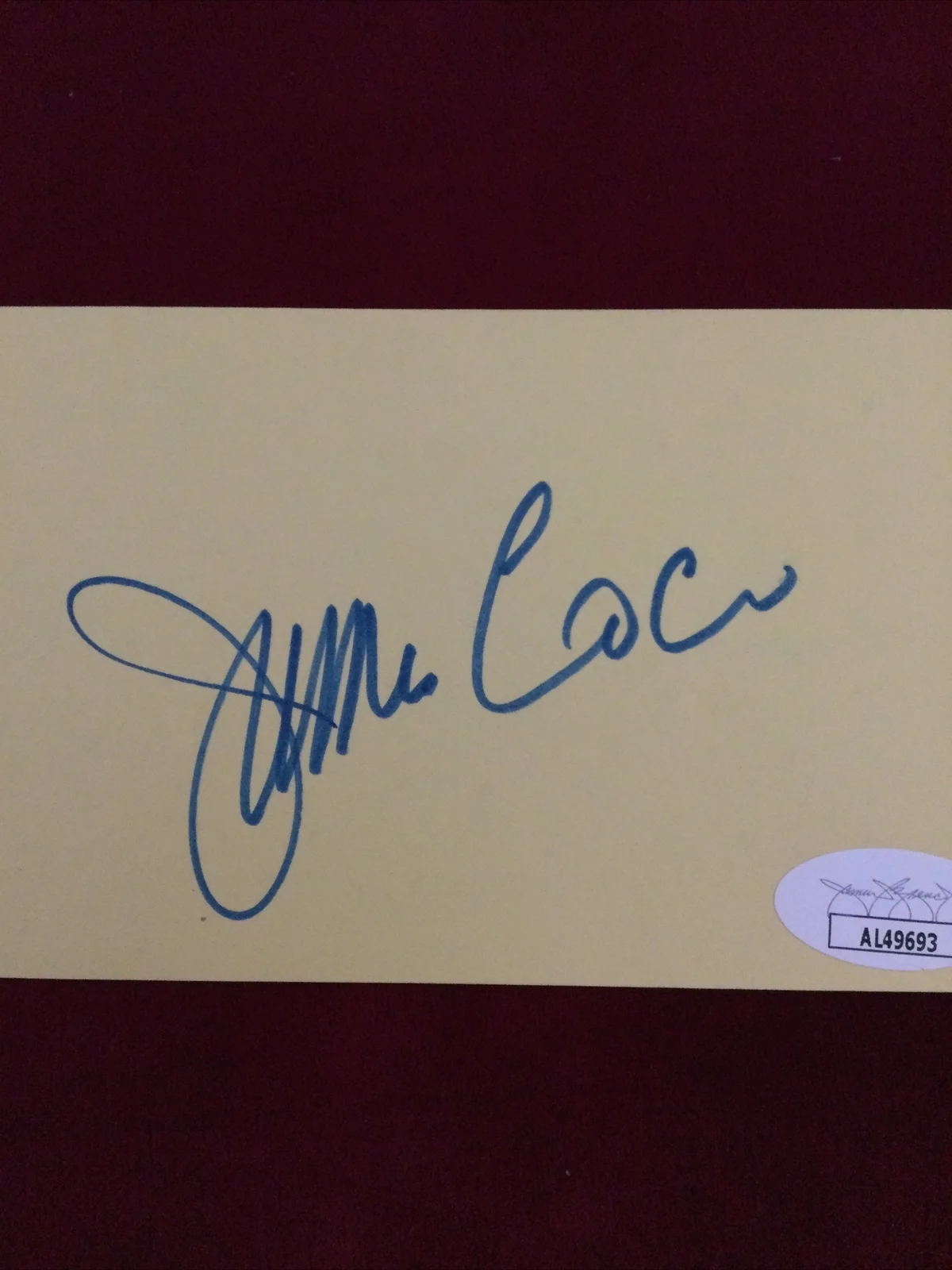 James Coco Signed 3×5 Index Card JSA Certified Autograph -1 #, image 2