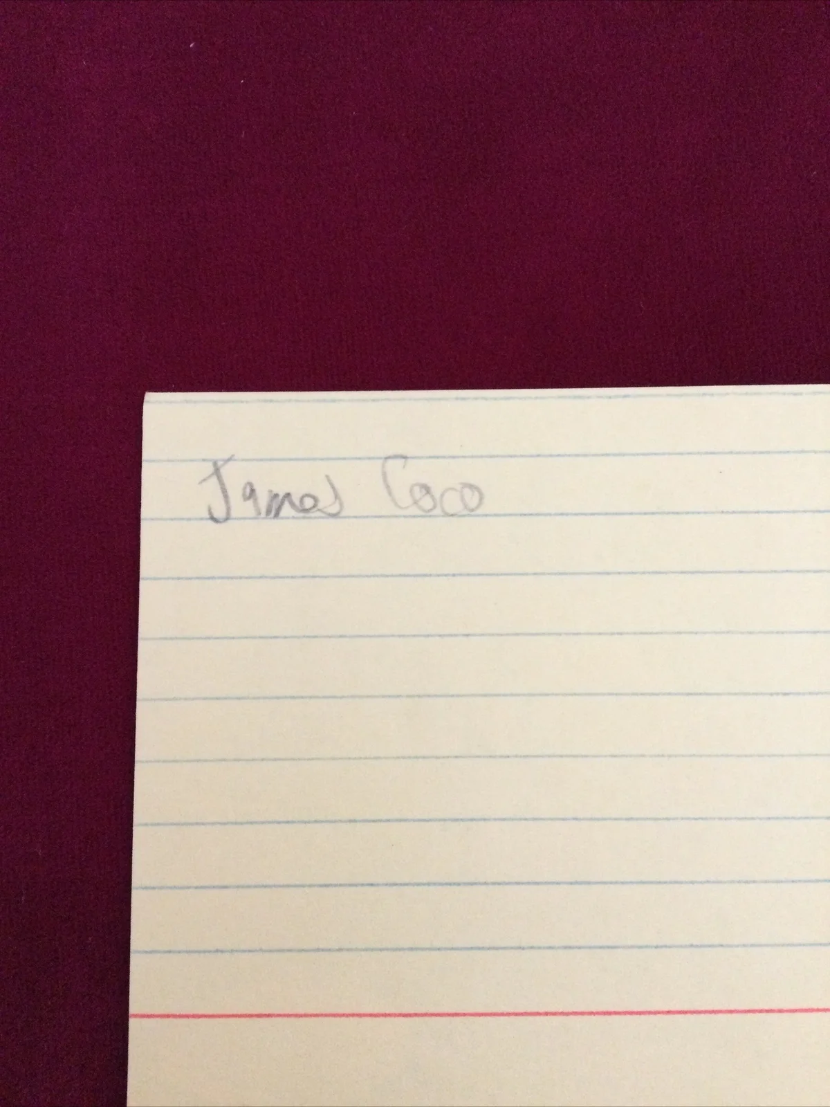 James Coco Signed 3×5 Index Card JSA Certified Autograph -1 #, image 3