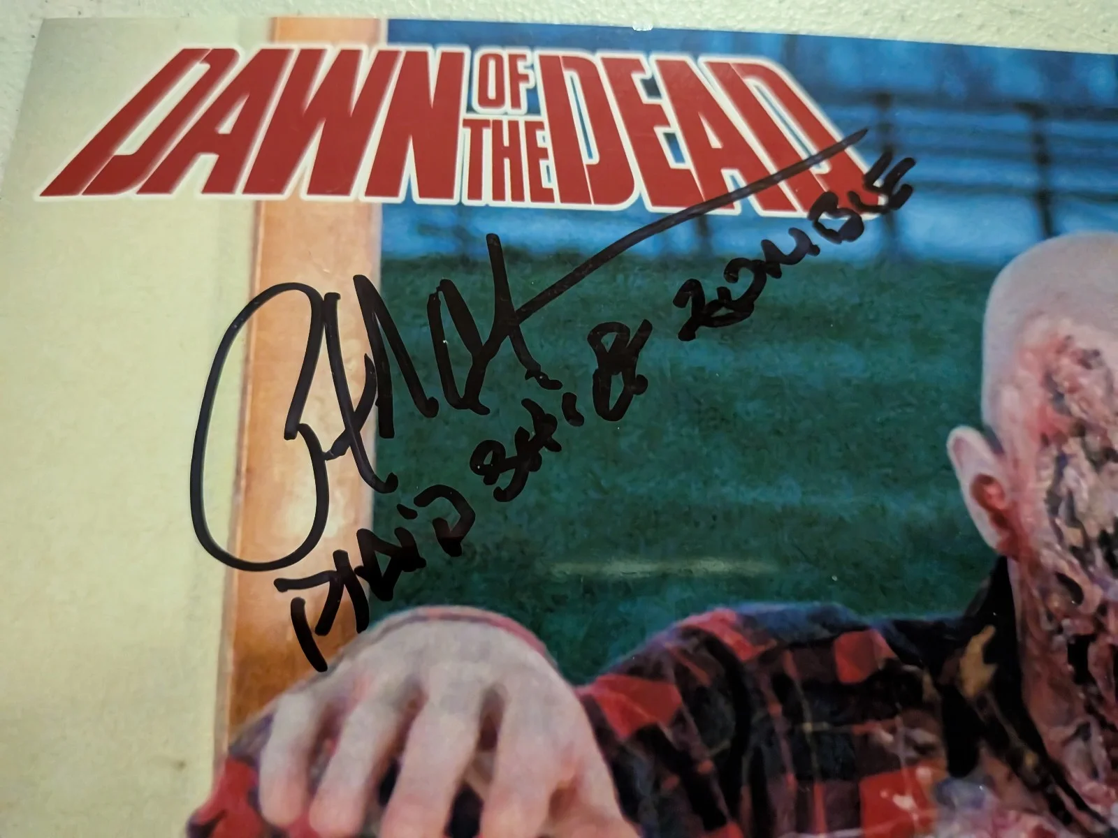 PaulMusser — Paul Musser Signed Dawn of the Dead 8x10 Photo Plaid Shirt Zombie Auto JSA COA F, изображение 2
