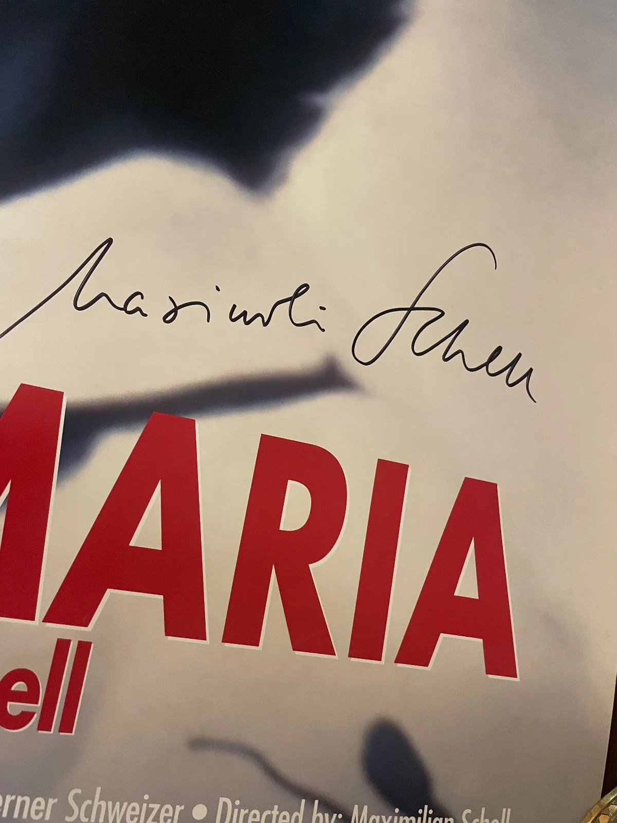 Maximillian Schell signed movie poster, My Sister Maria, Maria Schell 27" x 40", изображение 2