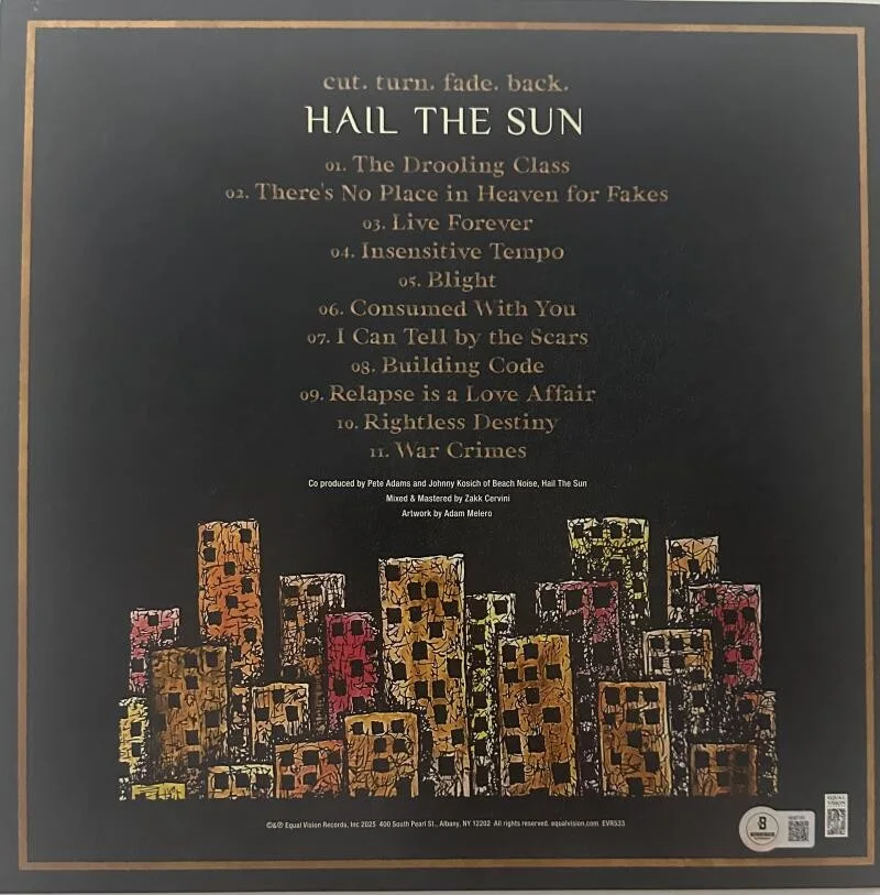 HAIL THE SUN — HAIL THE SUN SIGNED CUT TURN FADE BACK VINYL ALBUM AUTOGRAPH DONOVAN MELERO 151, изображение 2