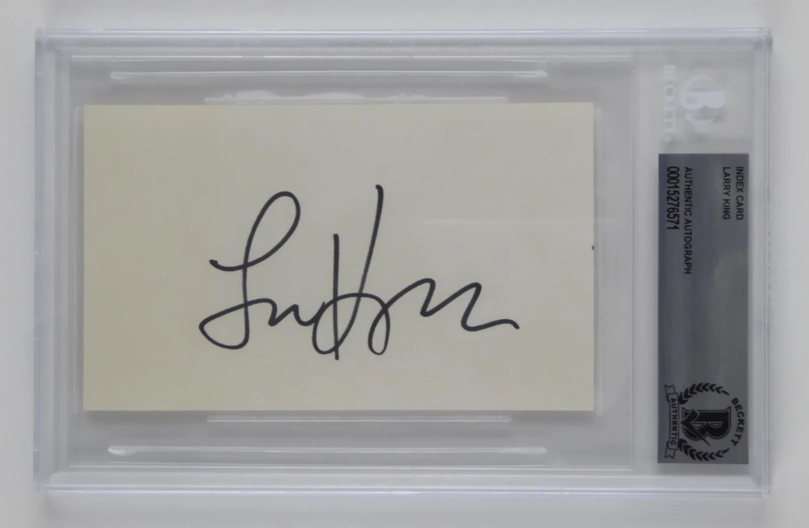 Larry King — Larry King Signed Autographed Slabbed 3x5 Index Card TV & Radio Host Beckett COA
