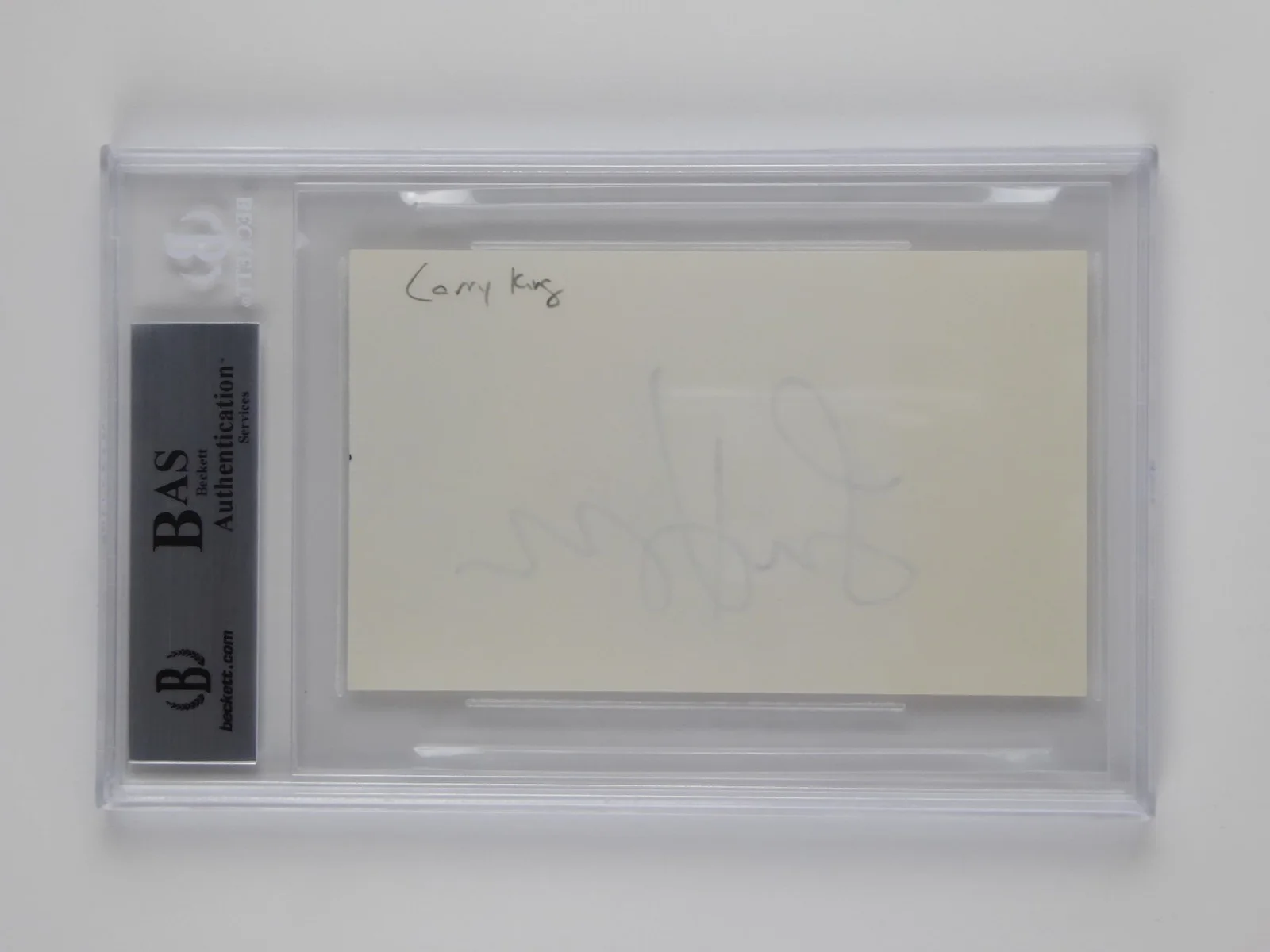 Larry King — Larry King Signed Autographed Slabbed 3x5 Index Card TV & Radio Host Beckett COA, изображение 3