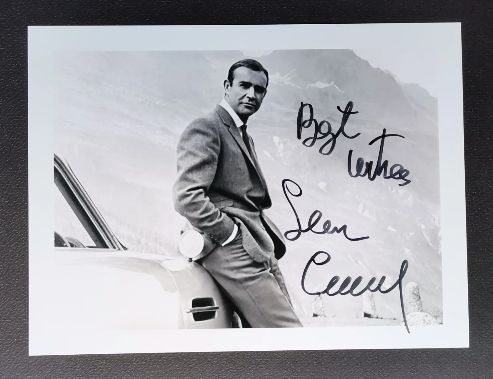 Sean Connery — Sean Connery, James Bond Aston Martin, Signed Autographed Photo 8x6 in, image 2