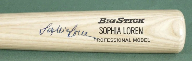 Sophia Loren — SOPHIA LOREN - BASEBALL BAT SIGNED, image 2