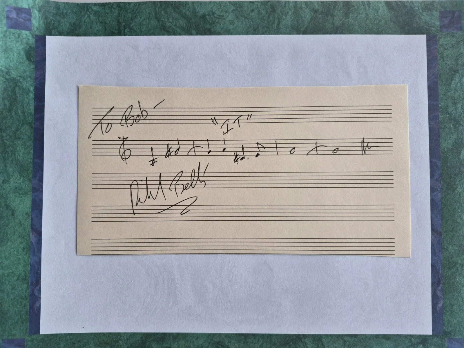 Richard Bellis — Richard Bellis, Composer, Signed Composition, "IT" Stephen King 1990 Miniseries, image 2