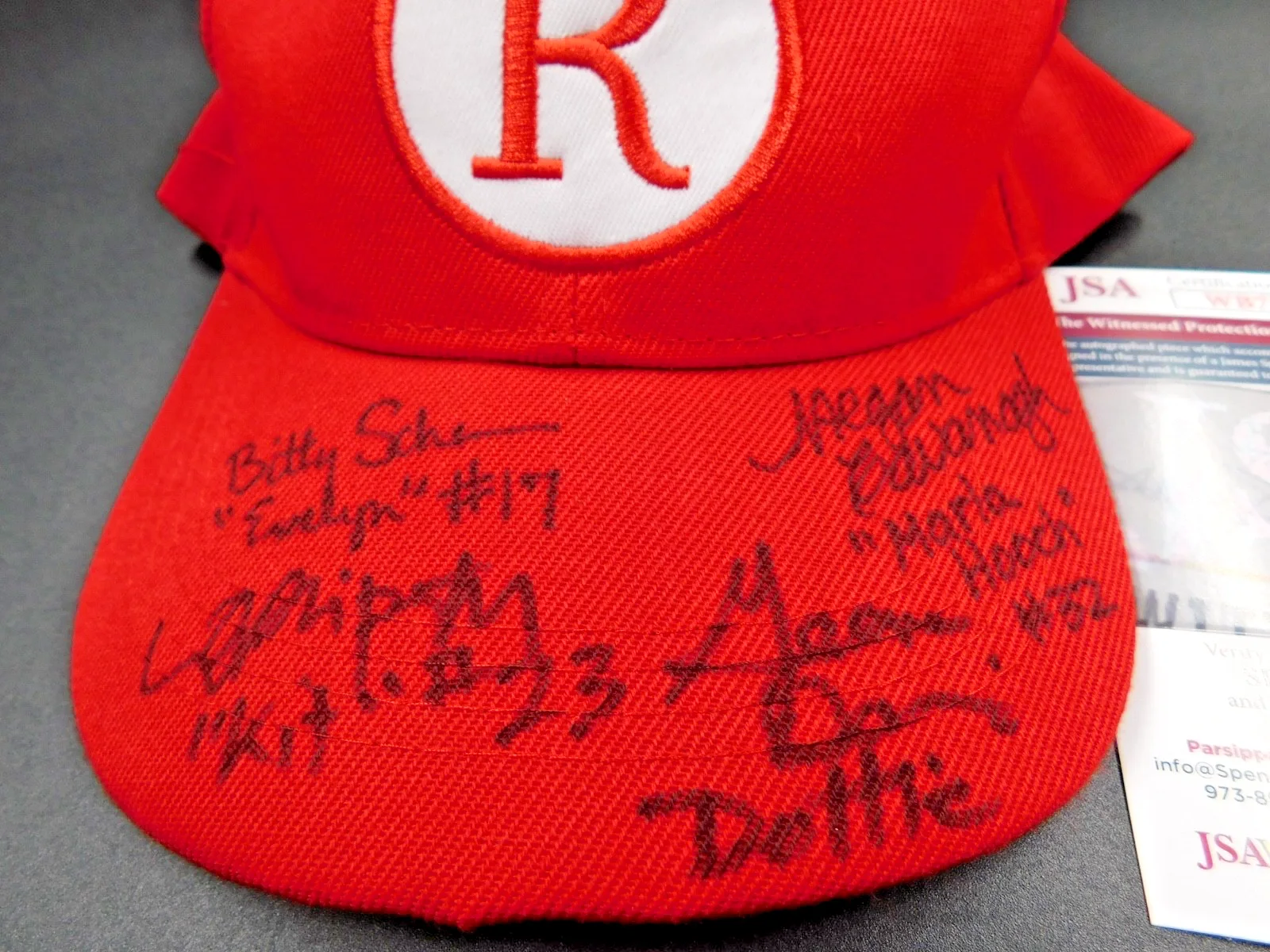 rosie o'donnell — League of Their Own Signed Peaches Cap Geena Davis / Lori Petty +++ JSA COA, image 2