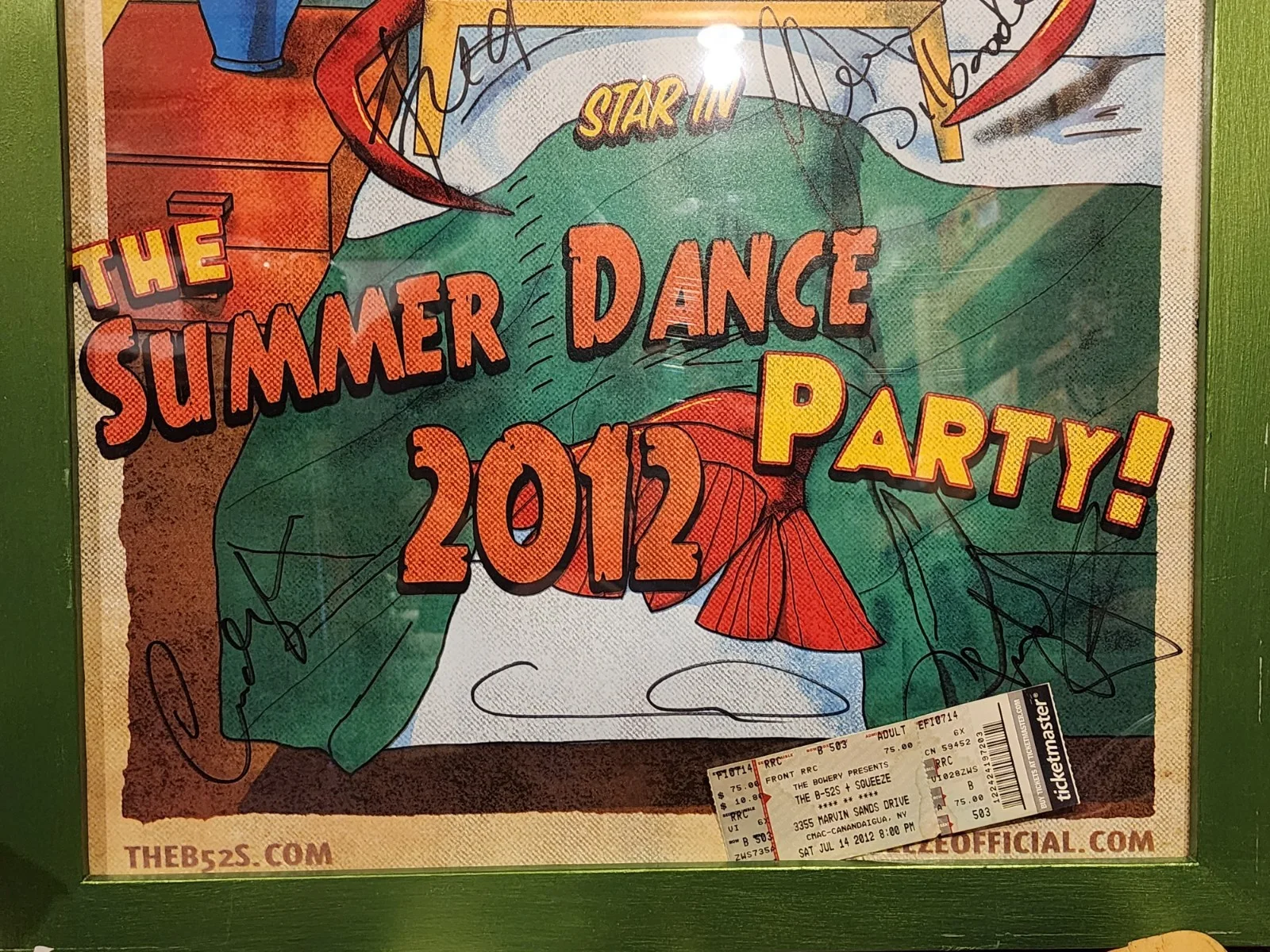 The B-52s And Squeeze Signed 18x24" Poster "The Summer Dance Party 2012", изображение 3