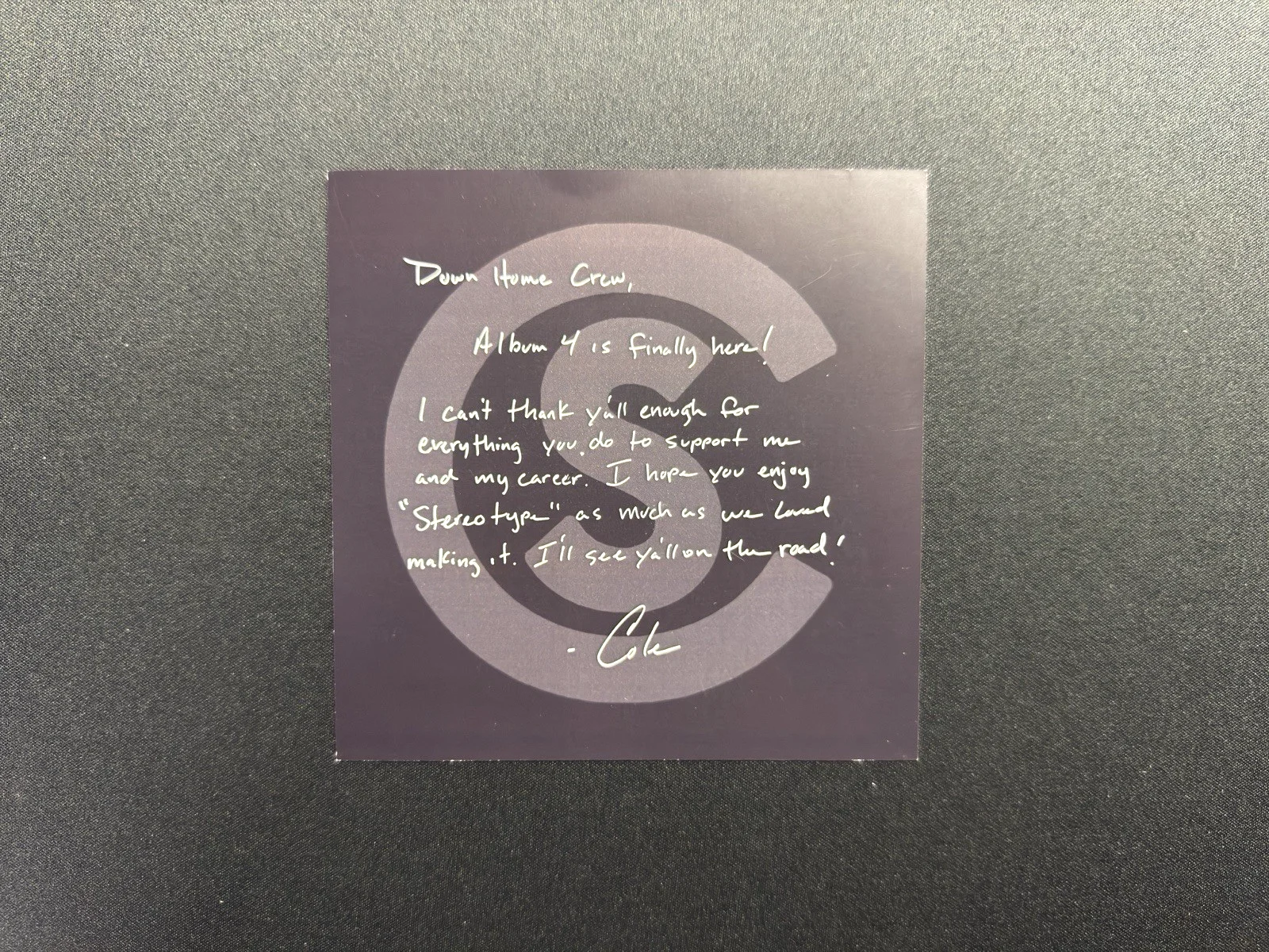 COLE SWINDELL Signed CD Booklet Cover Insert Stereotype Autographed Autograph, image 4