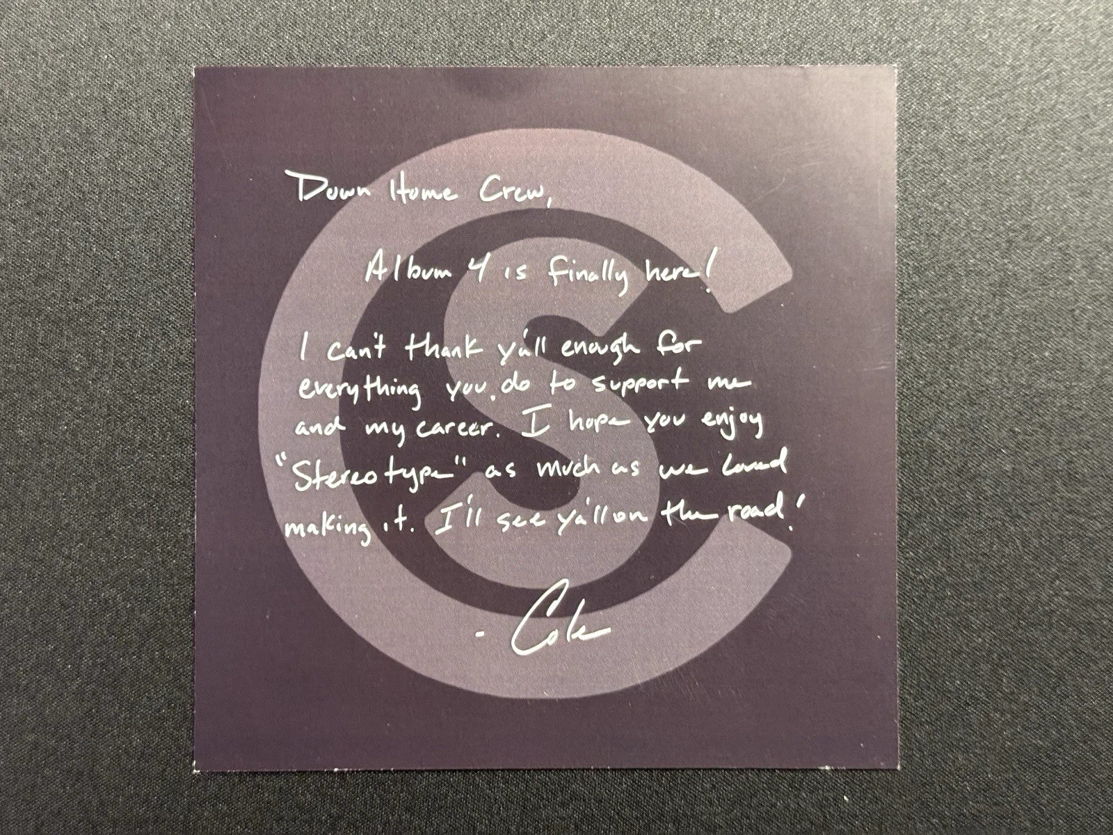 COLE SWINDELL Signed CD Booklet Cover Insert Stereotype Autographed Autograph, image 5