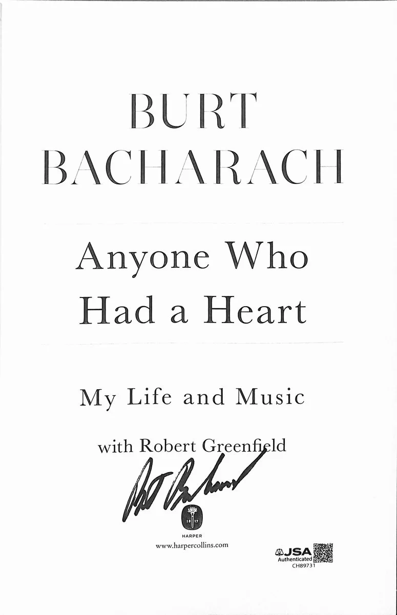 Burt Bacharach Composer Signed/Auto "Anyone Who Had a Heart" Book JSA 201831, image 2