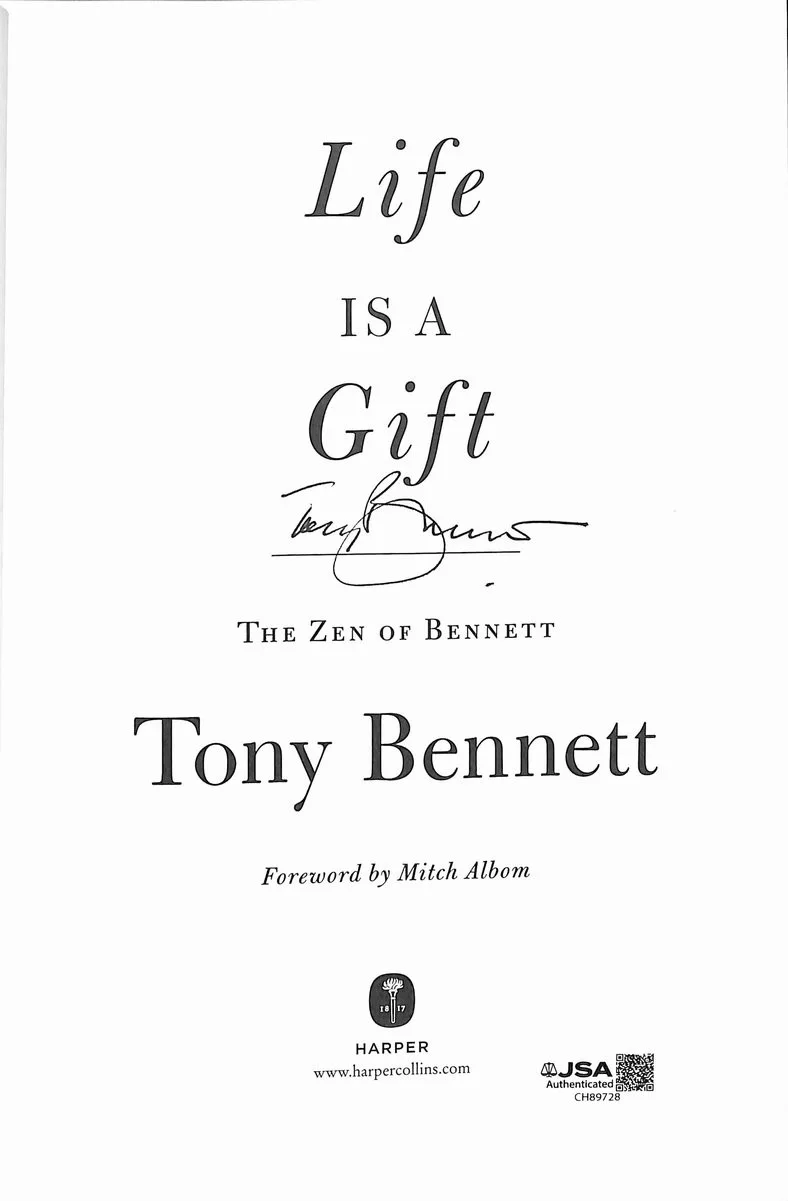 Tony Bennett Performer Signed/Autographed "Life is a Gift" Book JSA 201293, изображение 2