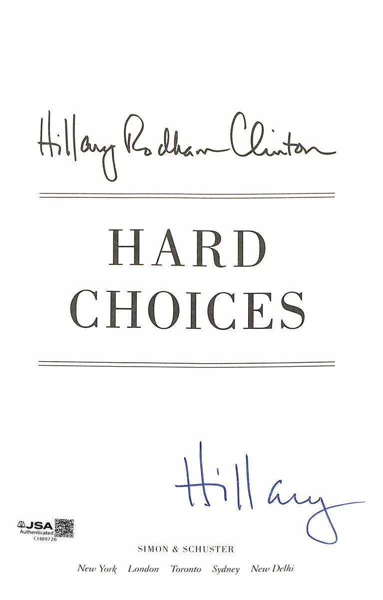 Hillary Rodham Clinton Signed/Autographed "Hard Choices" Book JSA 201282, image 2