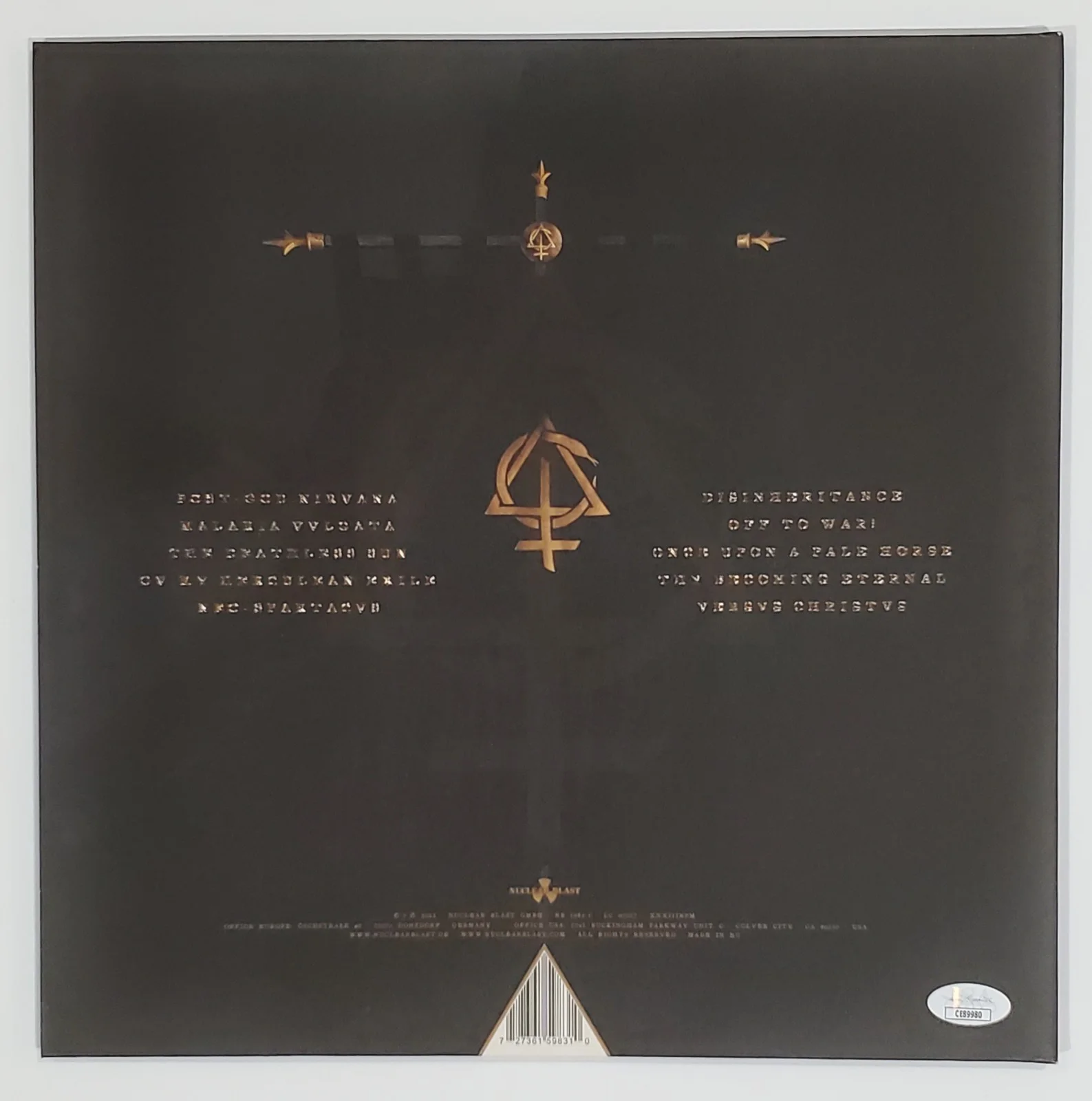 BEHEMOTH BAND SIGNED OPVS CONTRA NATVRAM VINYL LP RECORD ALBUM JSA CERT, изображение 2