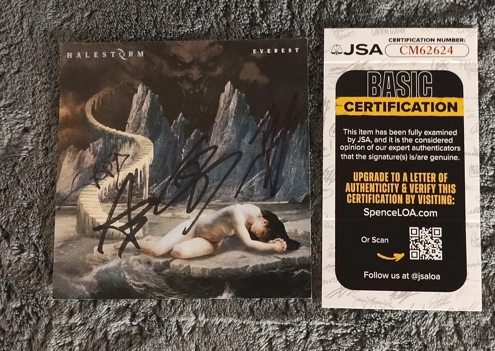 HALESTORM SIGNED EVEREST CD PHOTO ART CARD COA LZZY HALE THE STRANGE CASE OF..., изображение 2