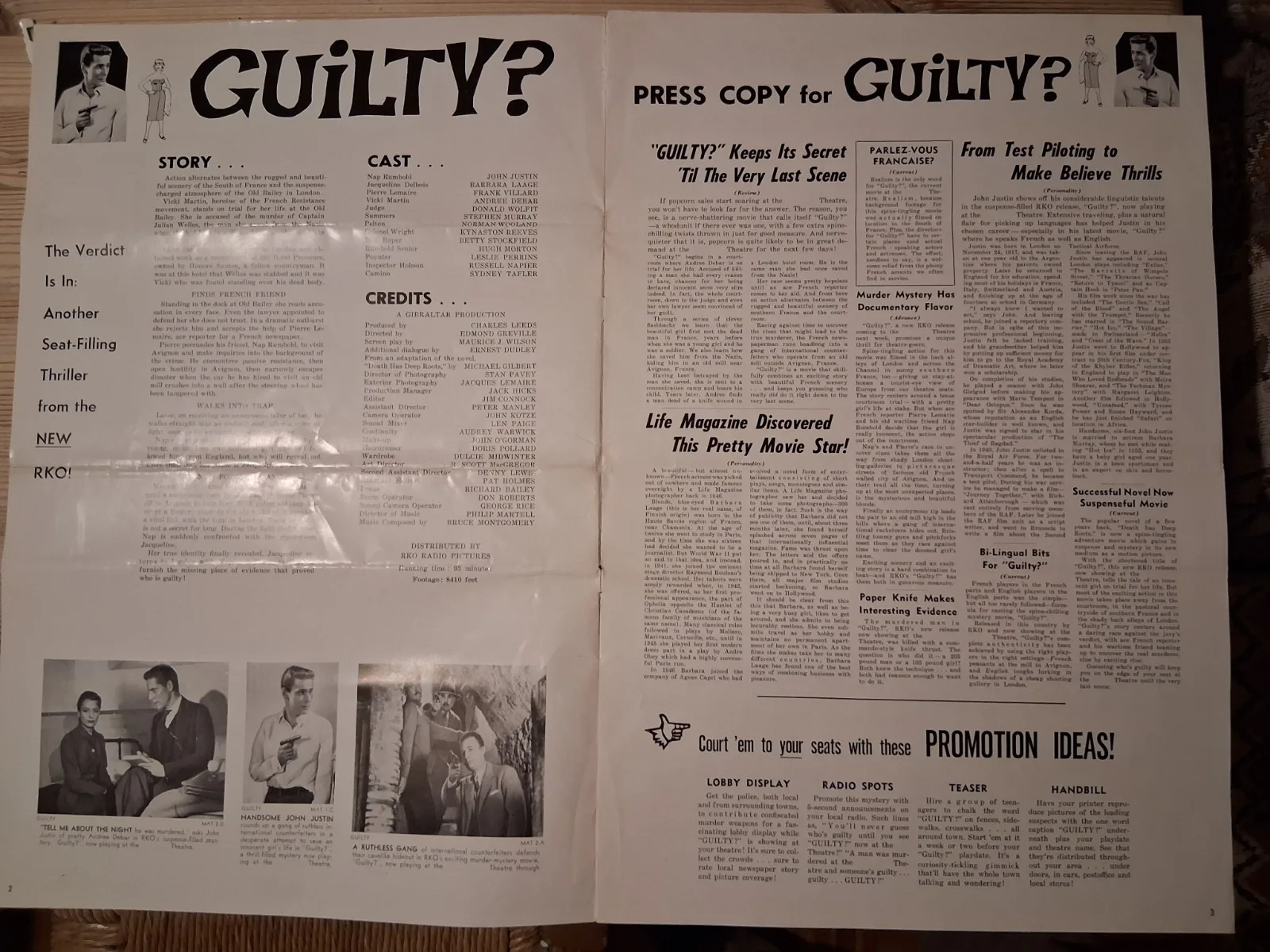 1956 film ''Guilty'' Exhibitors Campaign Book + ''Take your Pick'', image 3