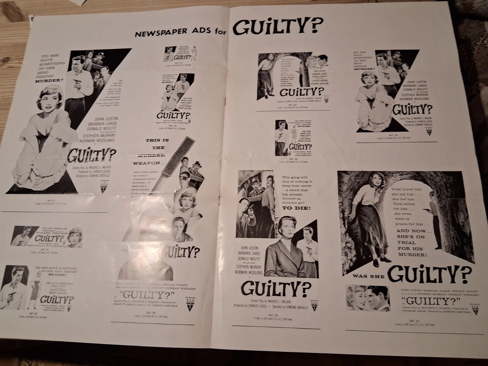 1956 film ''Guilty'' Exhibitors Campaign Book + ''Take your Pick'', image 4