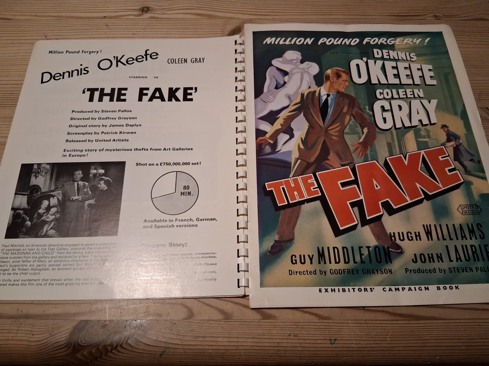 1953 film ''The Fake'' Exhibitors Campaign Book plus ''Take your Pick'', изображение 2