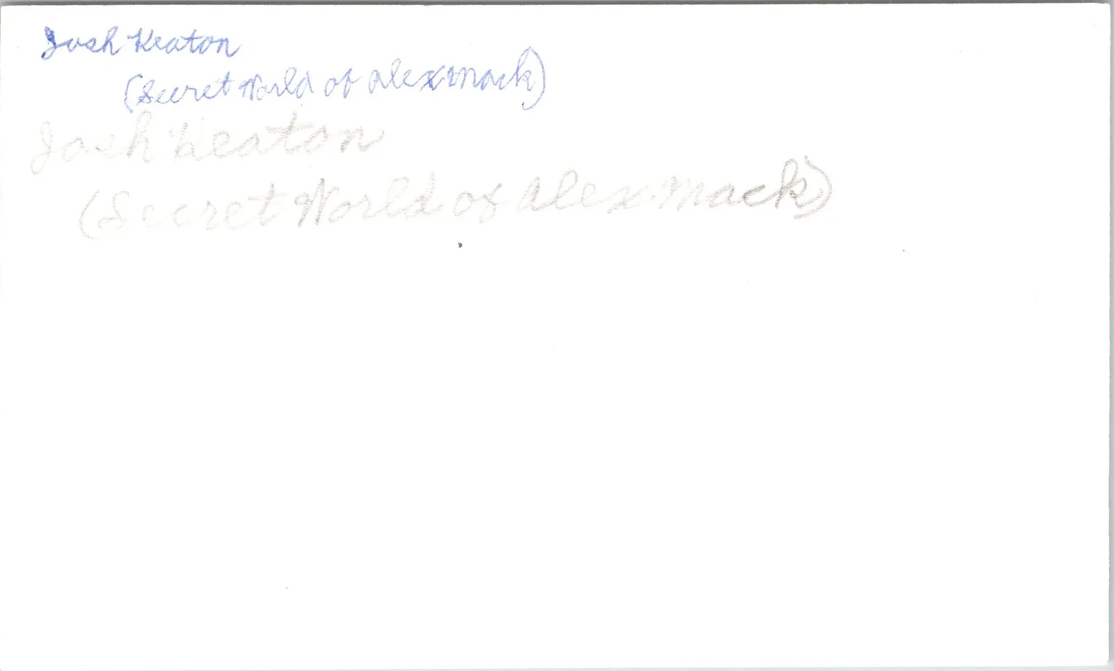 Josh Keaton — Josh Keaton Signed 3x5 Index Card The Secret World Of Alex Mack Voltron, изображение 2