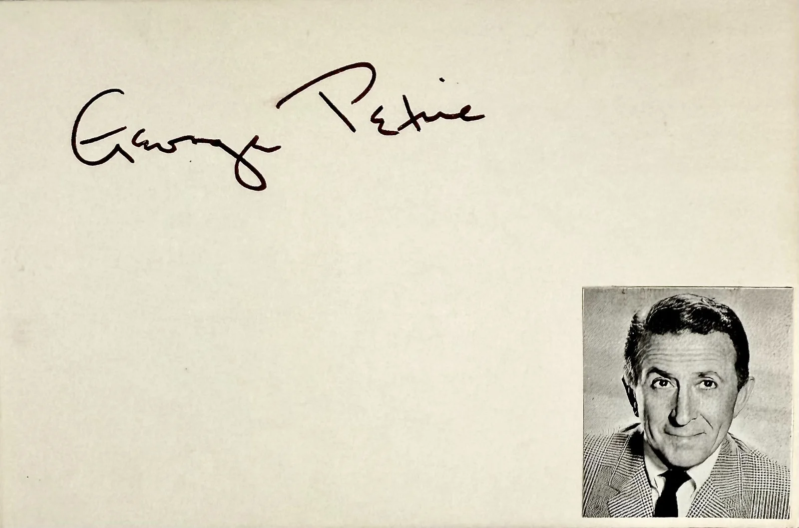 George Petrie — GEORGE PETRIE Signed Autograph INDEX CARD The Honeymooners Jackie Gleason Show, изображение 4