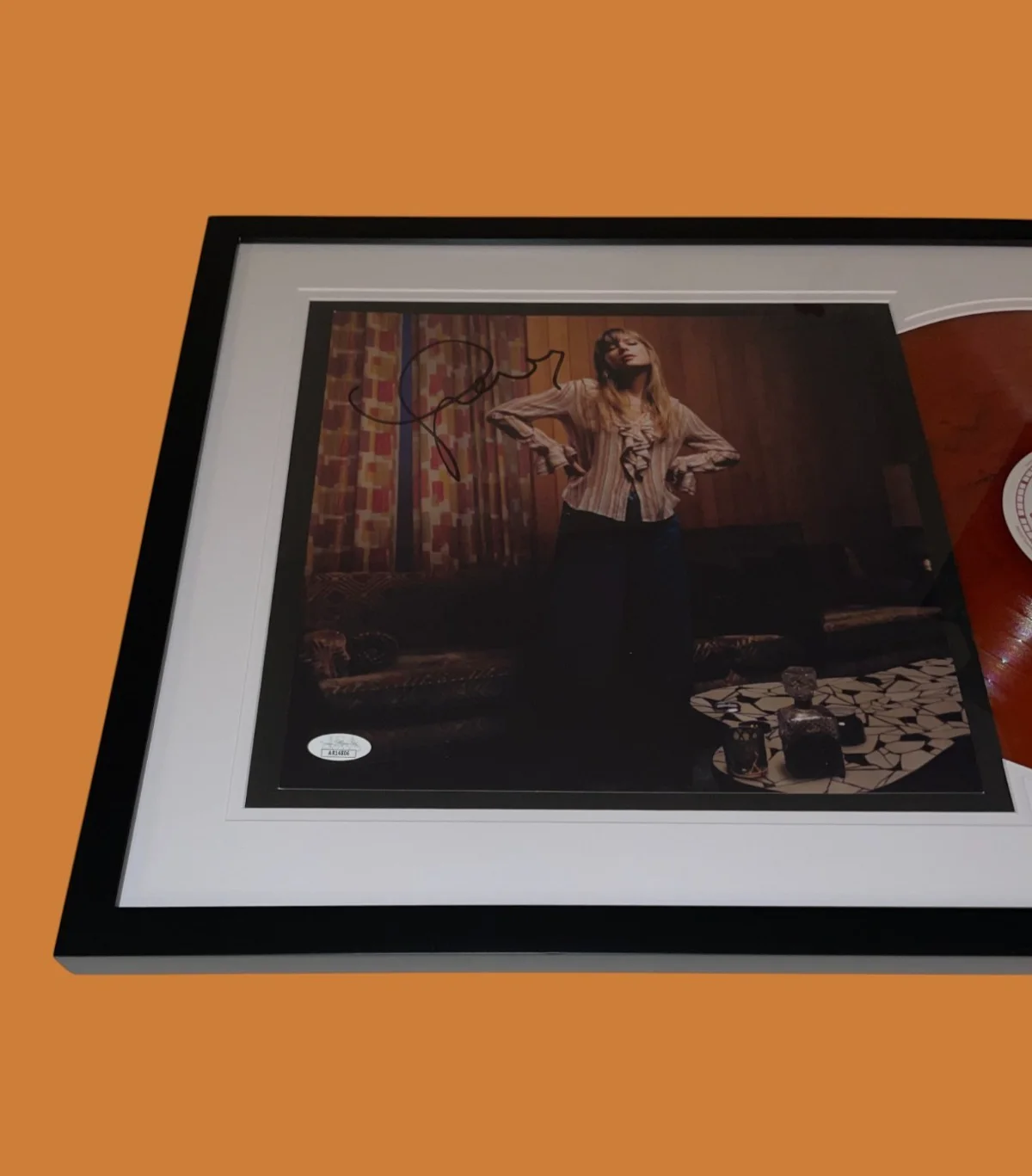 Taylor Swift Signed Midnights Blood Moon Edition Framed Vinyl Autograph JSA COA, image 3