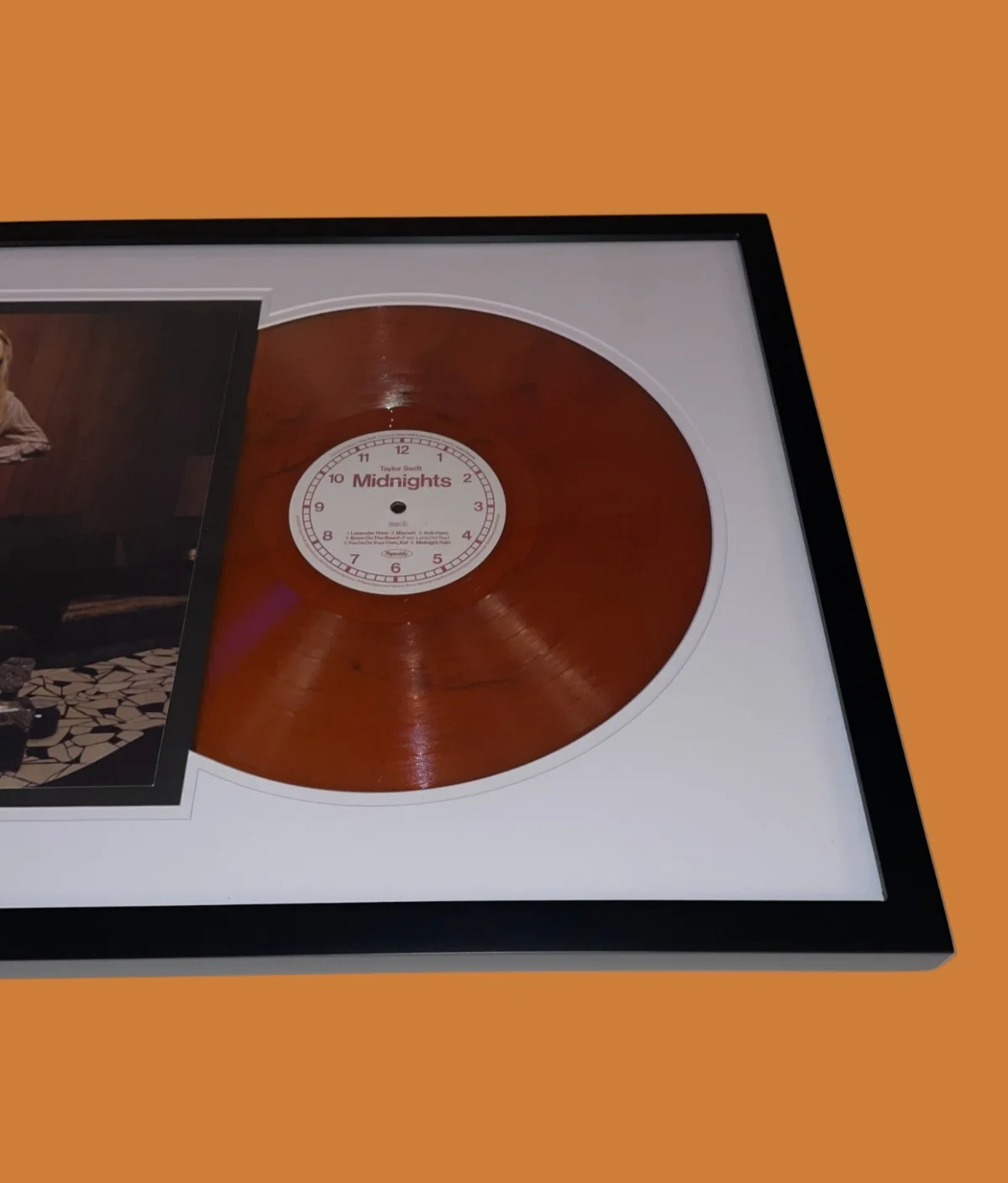 Taylor Swift Signed Midnights Blood Moon Edition Framed Vinyl Autograph JSA COA, image 4