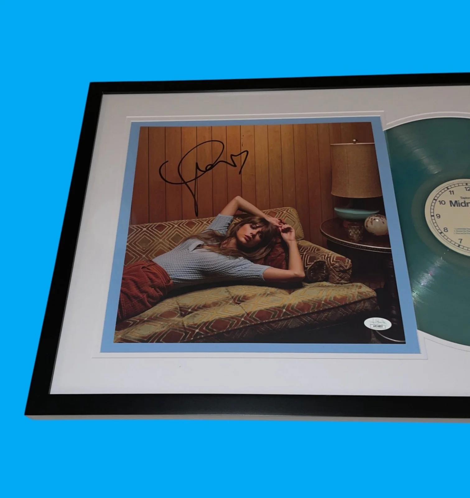 Taylor Swift Signed Midnights Moonstone Edition Framed Vinyl Autograph JSA COA, image 4
