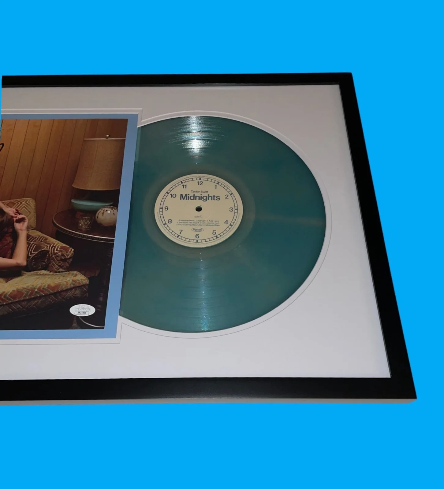 Taylor Swift Signed Midnights Moonstone Edition Framed Vinyl Autograph JSA COA, image 5