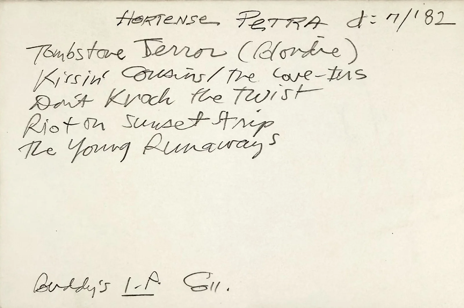 Hortense Petra — HORTENSE PETRA Signed Autographed 4x6 INDEX CARD Hot Rods to Hell The Love-Ins, image 5