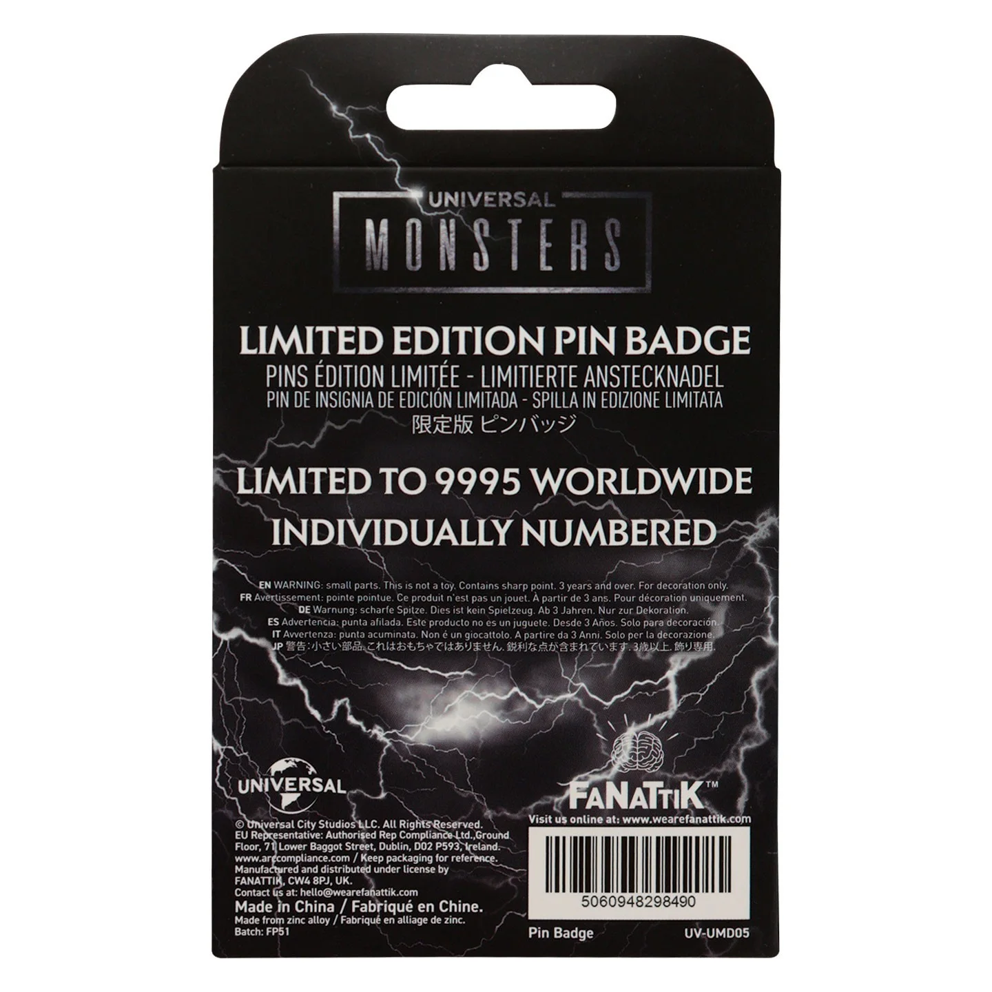 Universal Monsters Limited Edition Metal Pin Badge – Official Horror Collectible, изображение 5