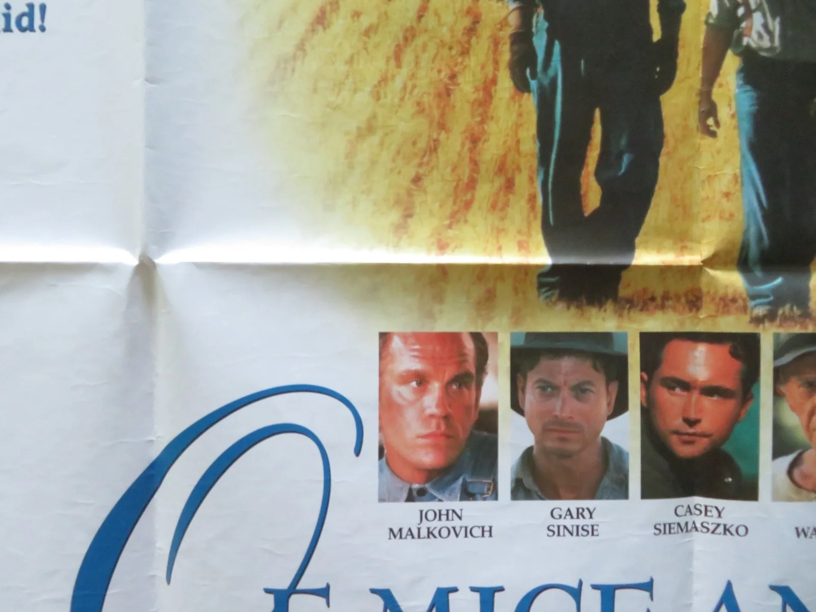 OF MICE AND MEN UK QUAD POSTER FOLDED JOHN MALKOVICH GARY SINISE 1992, изображение 2