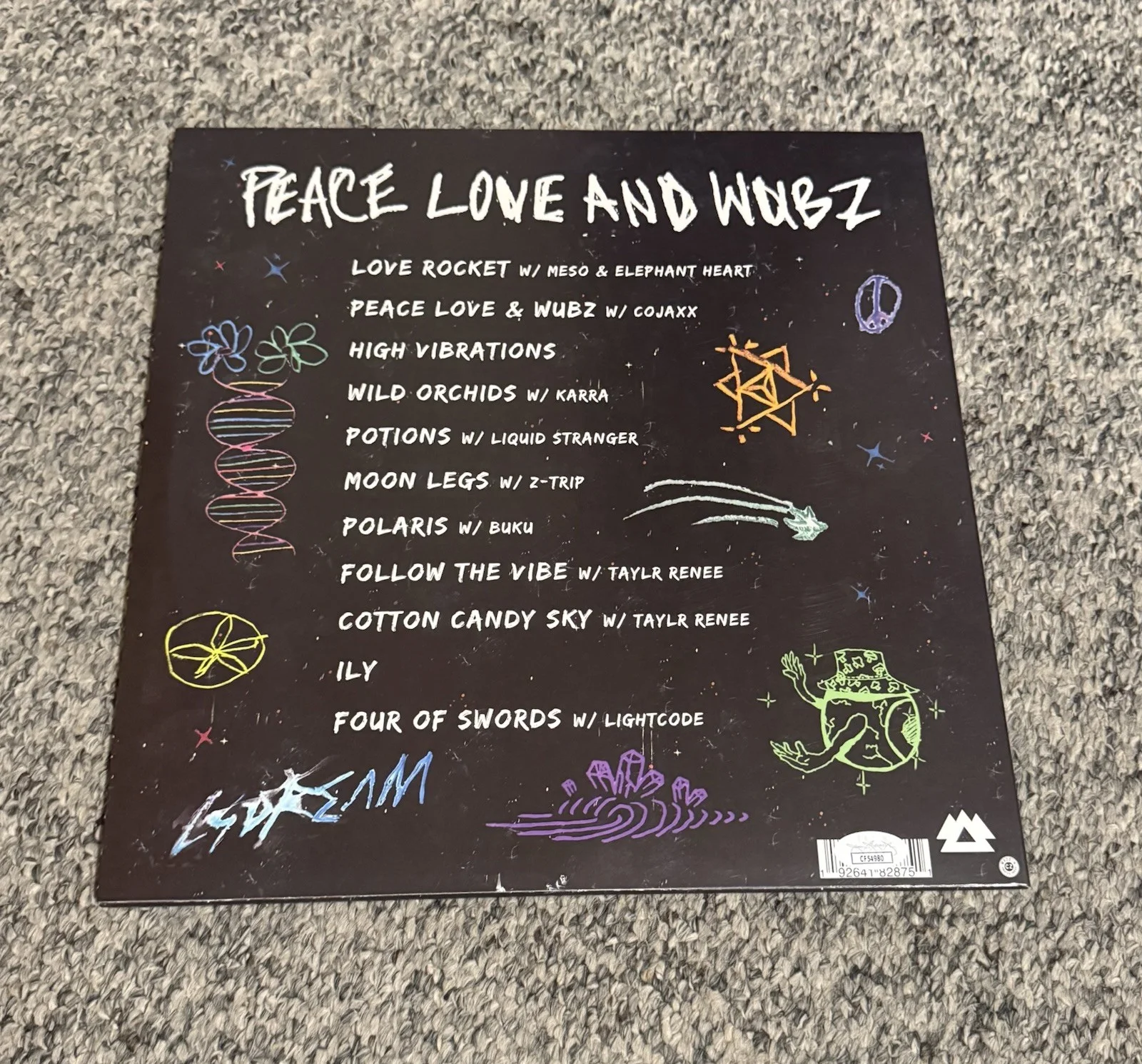 LSDREAM SIGNED PEACE LOVE AND WUBZ VINYL RECORD EDM AUTOGRAPHED JSA COA, image 3