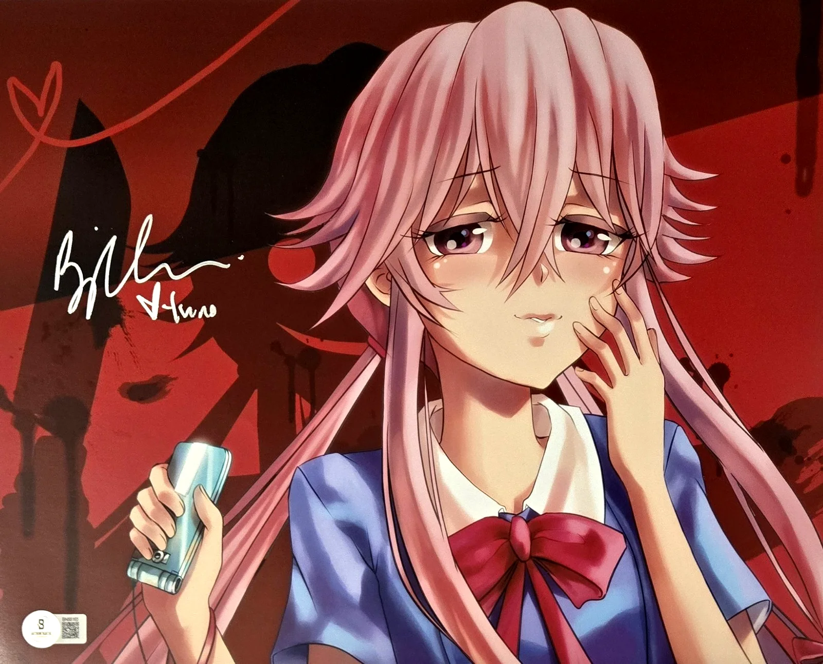 BRINA PALENCIA — My Future Diary Yuno Signed Photo Brina Palencia Autograph Anime Beckett COA 65
