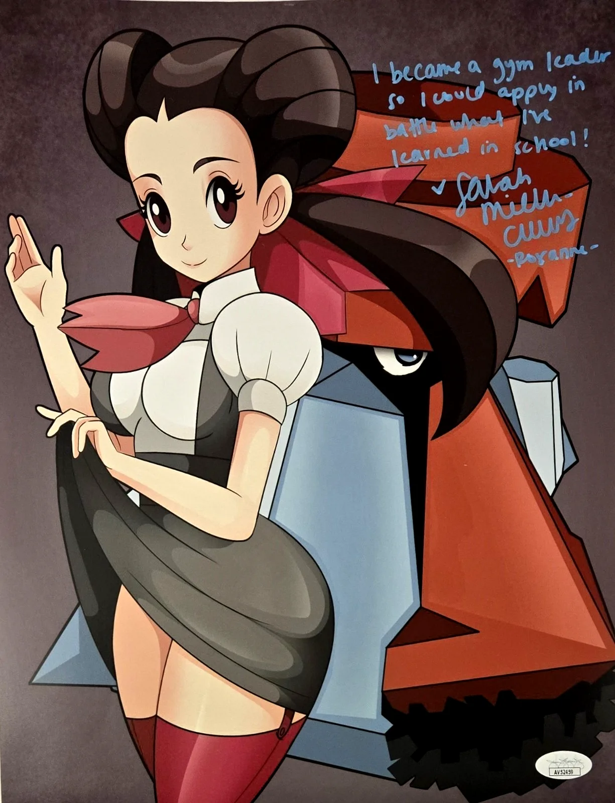 Sarah Miller Crews — Sarah Miller Crews Signed Photo Pokemon Masters Roxanne Autograph JSA COA 59