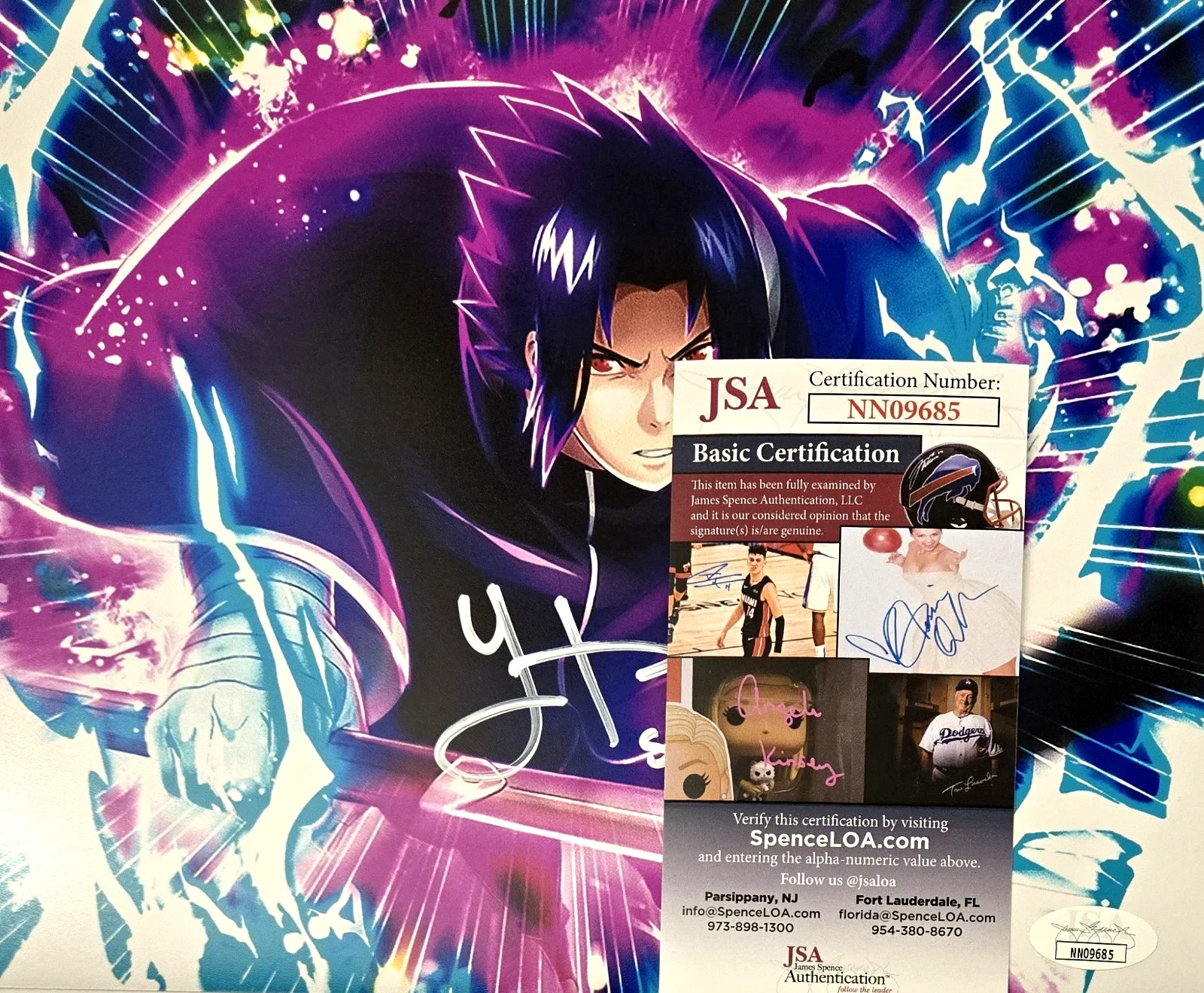 YURI LOWENTHAL — Yuri Lowenthal Signed Photo Naruto Sasuke Anime Autograph 8x10 JSA COA 683, image 2
