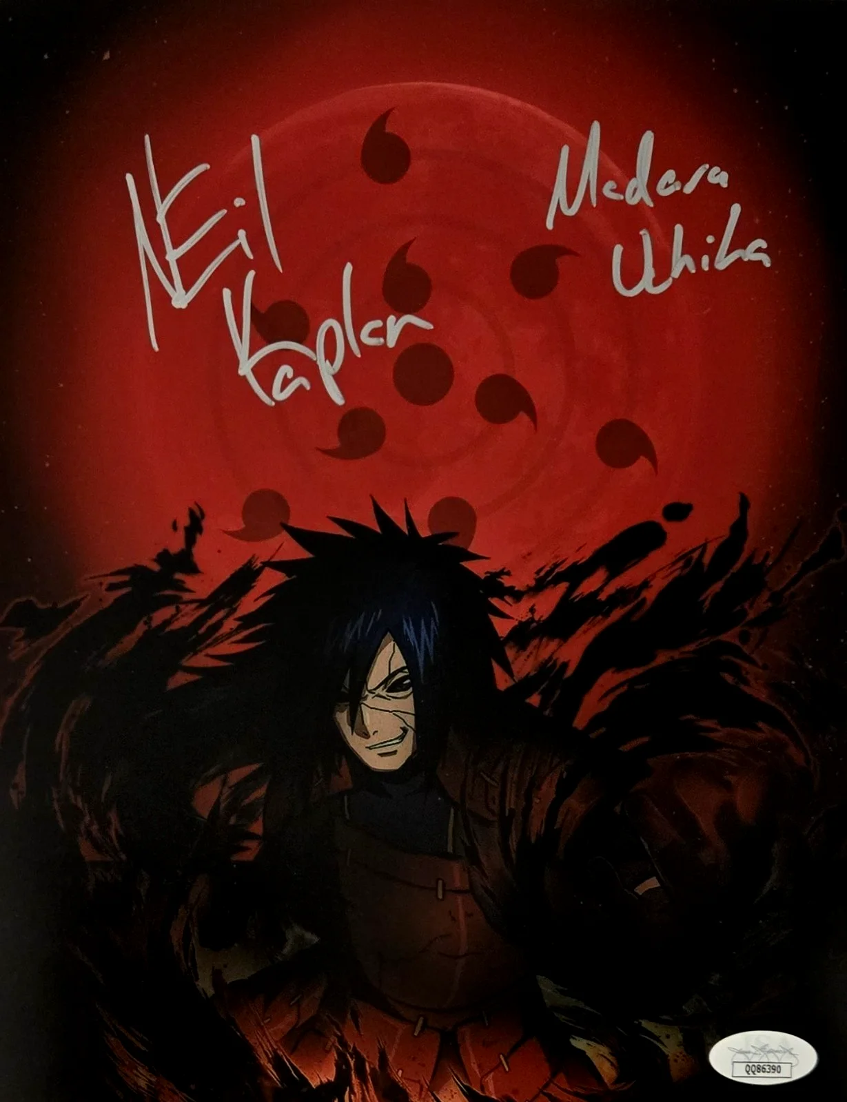 NEIL KAPLAN — Madara Uchiha Signed Photo Naruto Neil Kaplan Autograph Anime 8x10 JSA COA 390