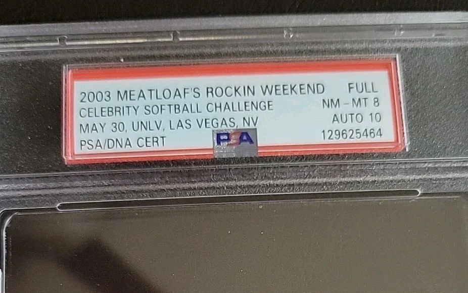 Meat Loaf 2003 Signed Ticket Nice Autograph PSA/DNA 8 Ticket , Autograph 10, image 3
