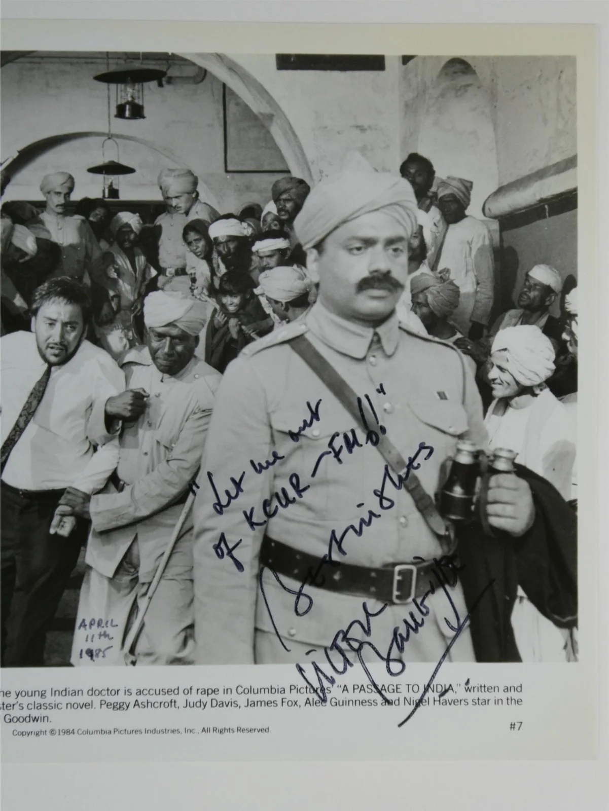 Victor Banerjee — Victor Banerjee Signed B&W 8x10 Promo Photo A Passage To India Autographed, image 2